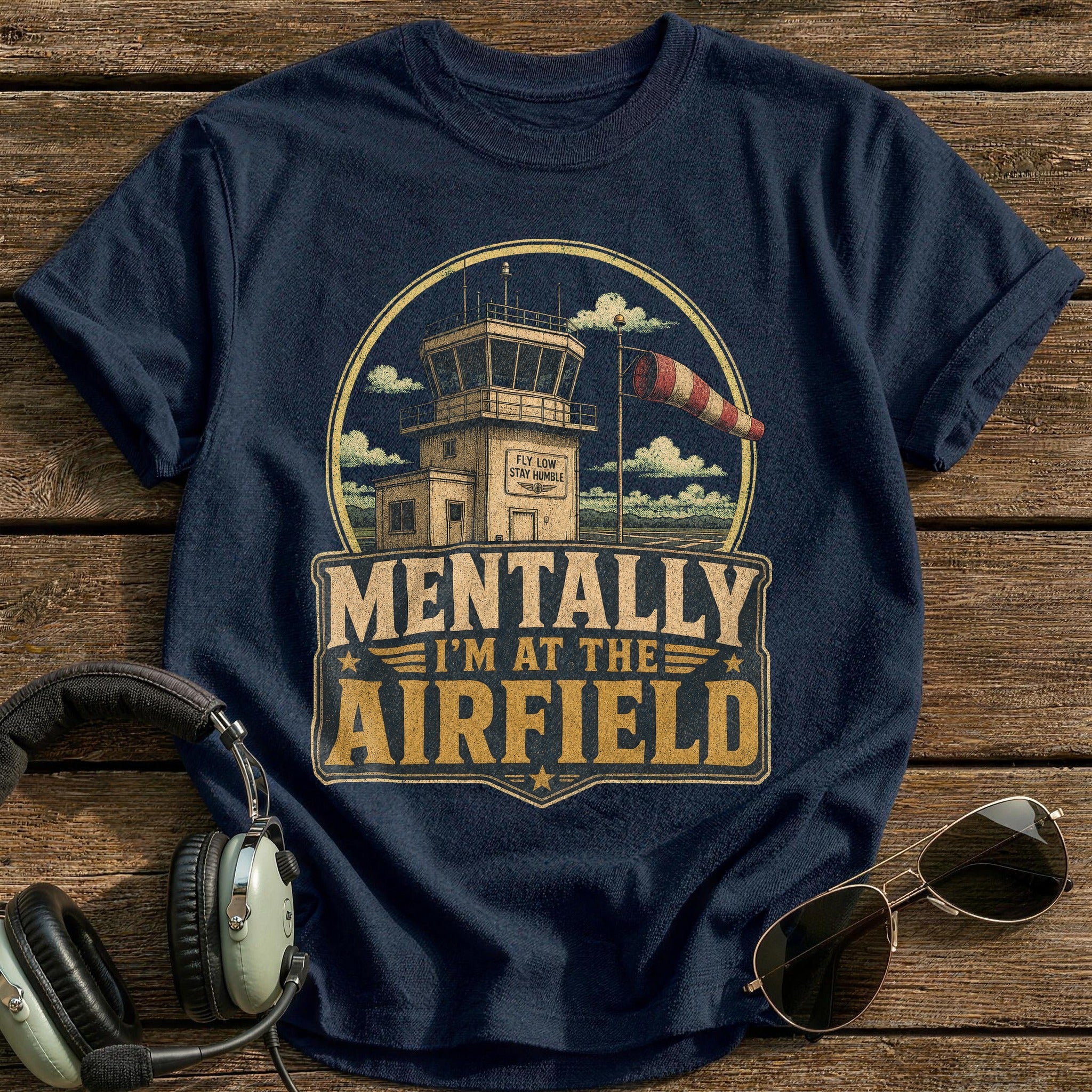 Mentally at the Airfield T-Shirt - Navy