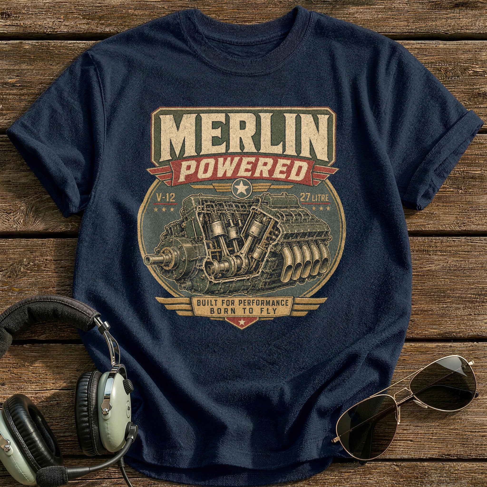 Merlin Powered T-Shirt - Navy