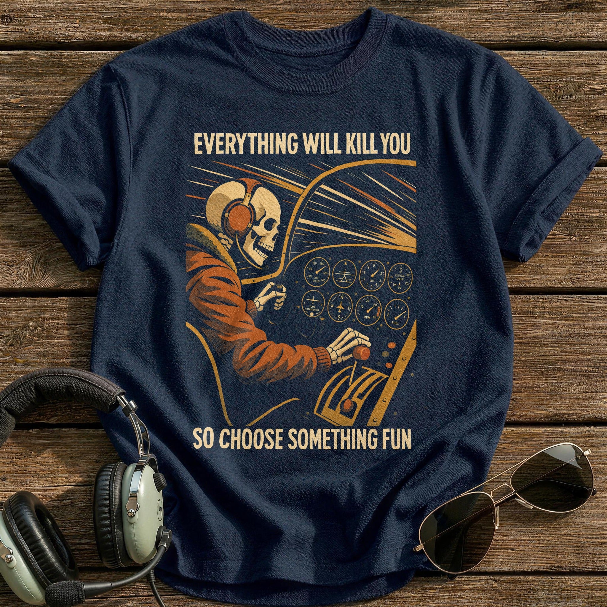 Mortality & Throttle T-Shirt - Navy