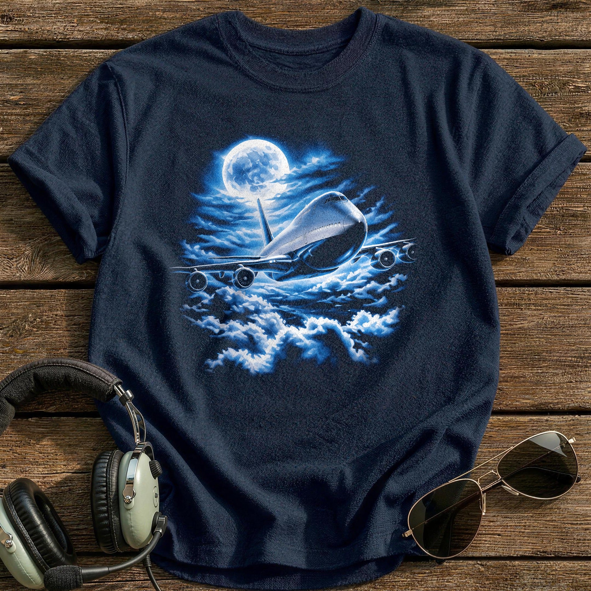 Night Sky Airliner T-Shirt - Navy