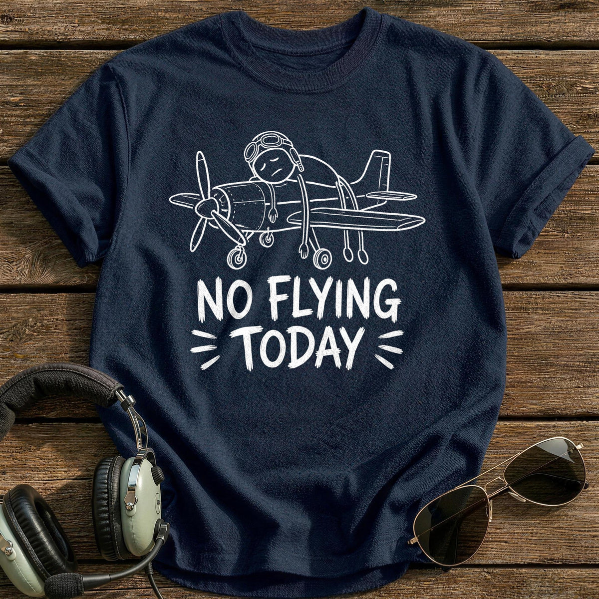 No Flying Today 59 T-Shirt - Navy