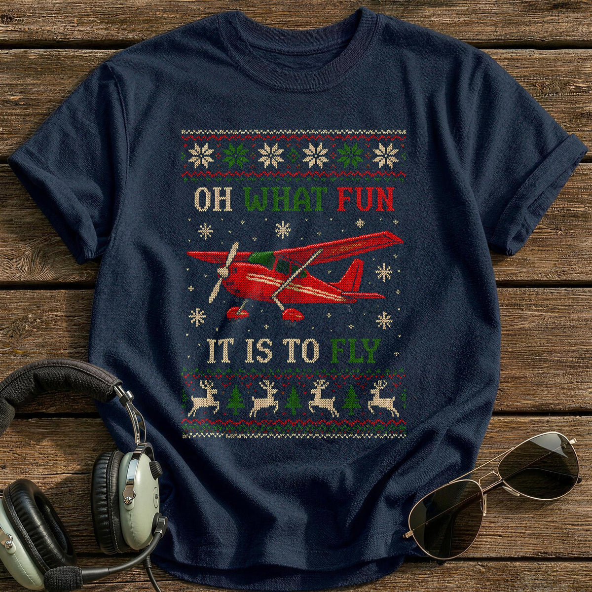Oh What Fun It Is To Fly 54 T-Shirt - Navy