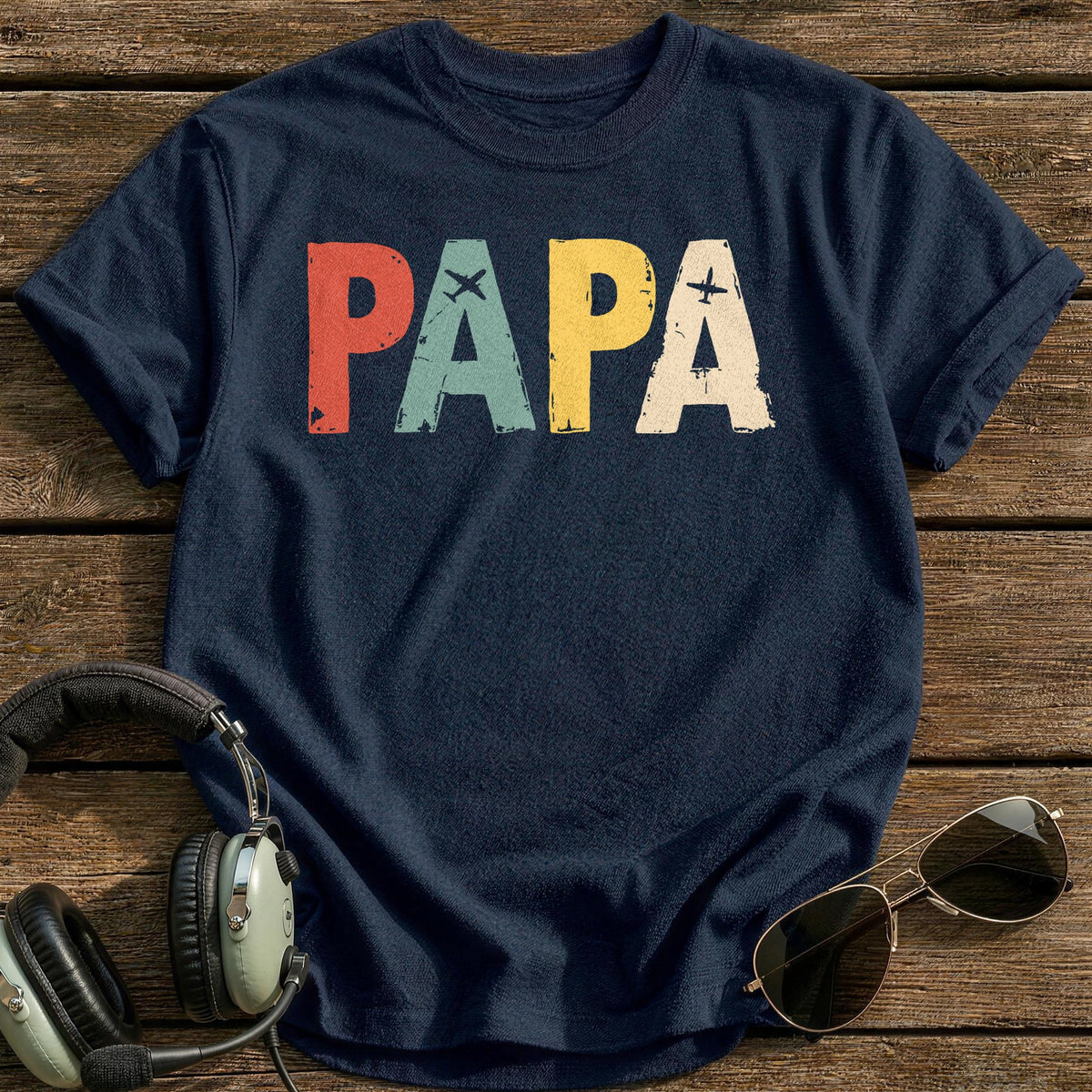 Papa Planes T-Shirt - Navy