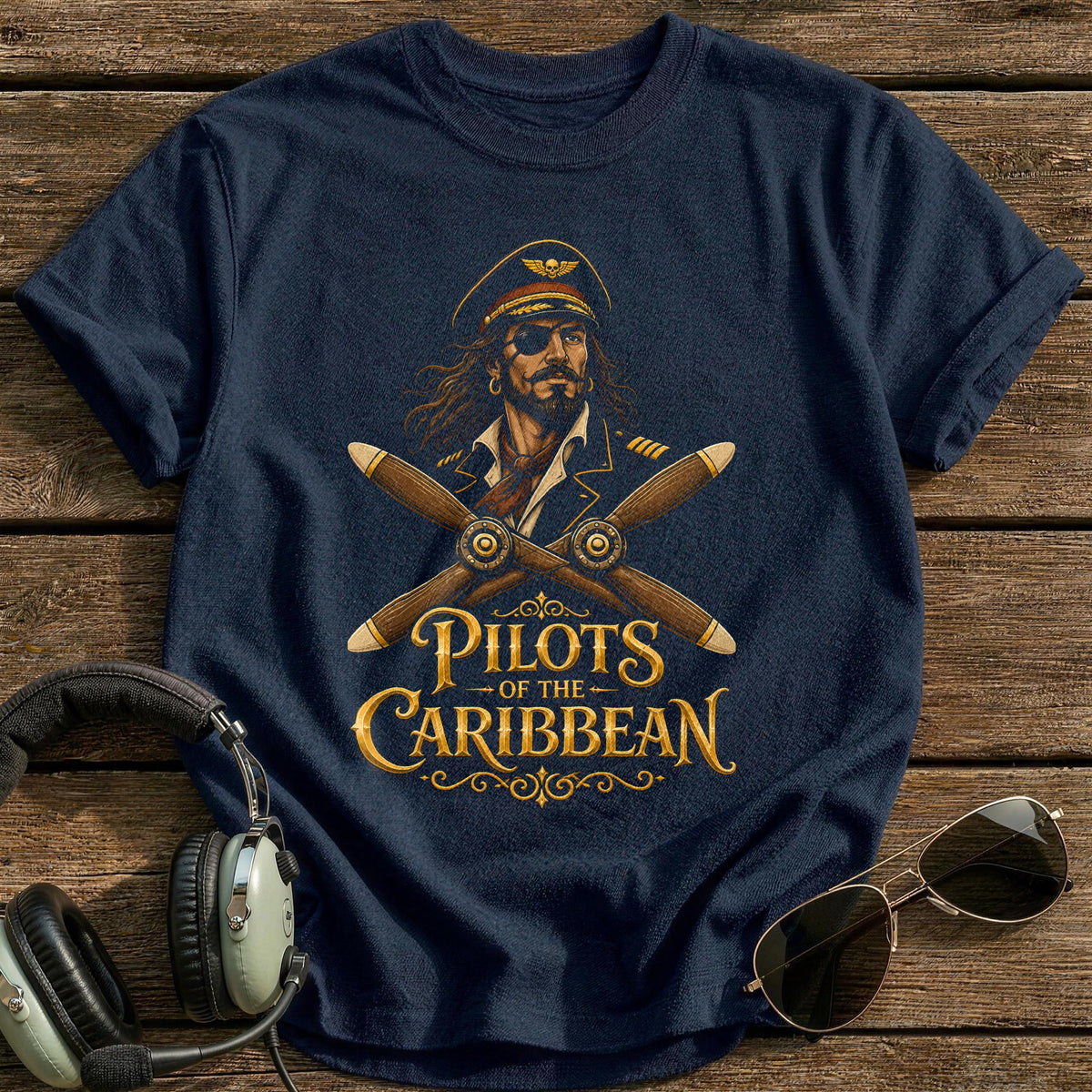 Pilots Of The Caribbean T-Shirt - Navy