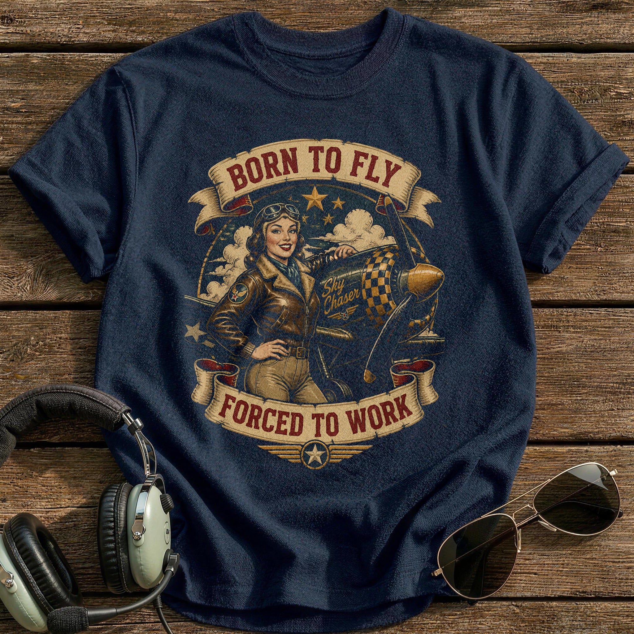 Pinup Aviator Girl 29 - Navy