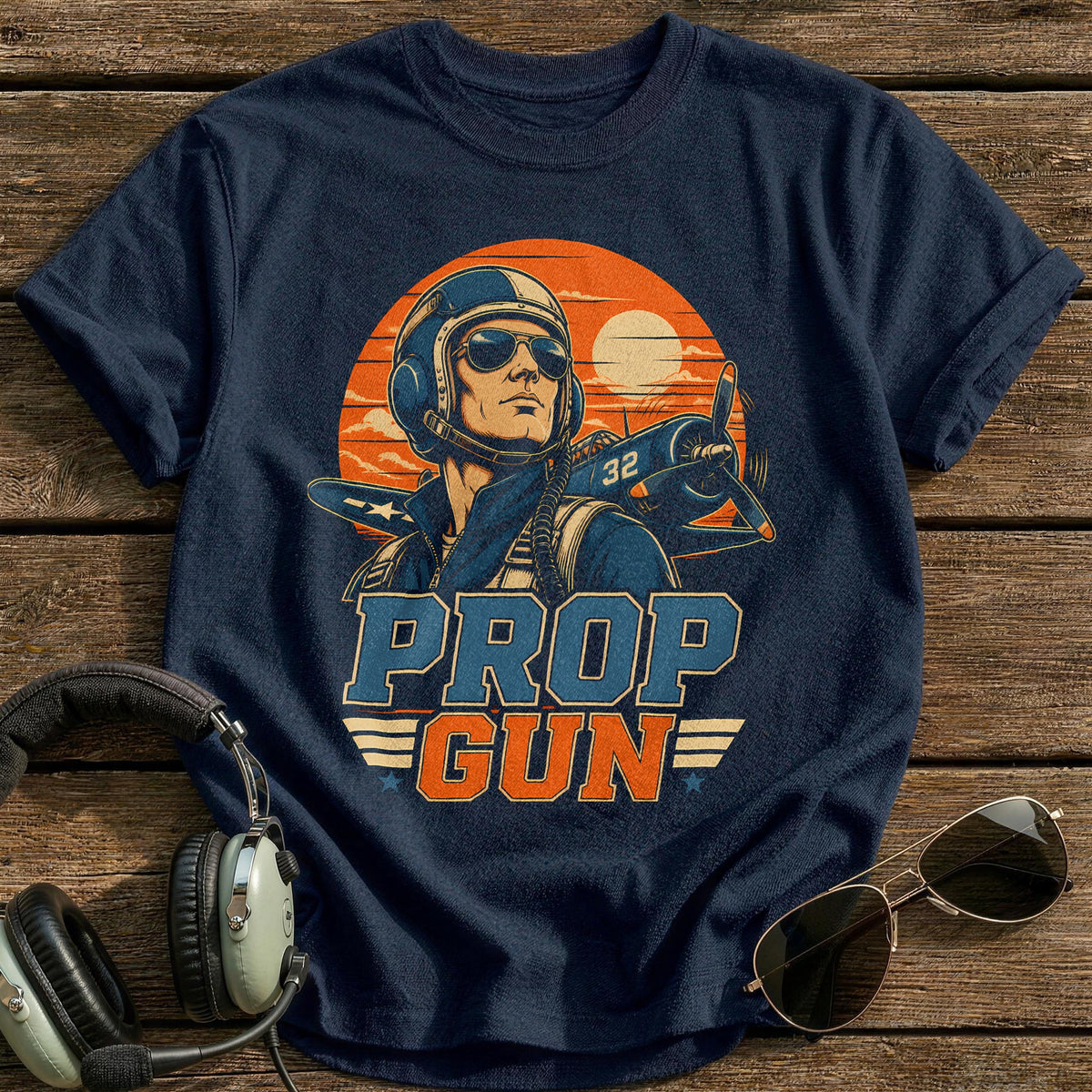 Prop Gun T-Shirt - Navy