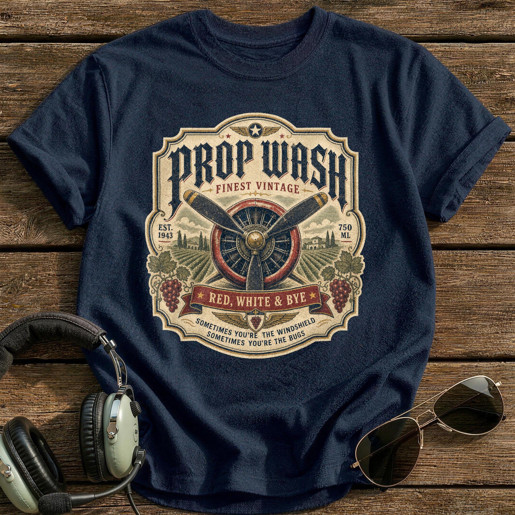 Prop Wash Finest Vintage T-Shirt - Navy