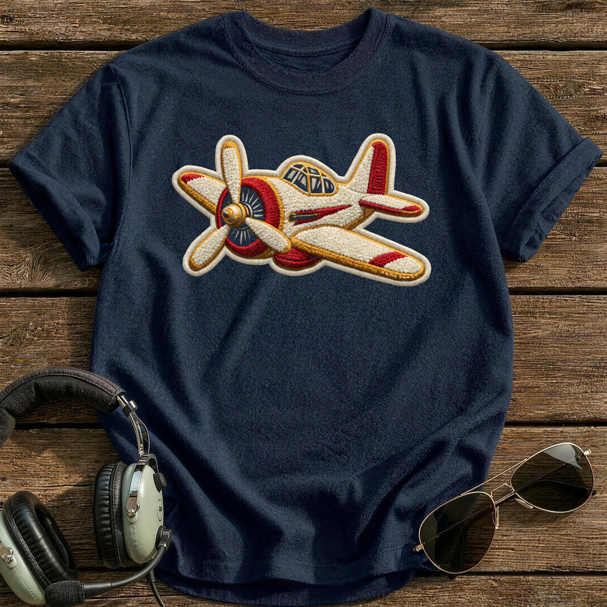 Radial Red & Gold T-Shirt - Navy