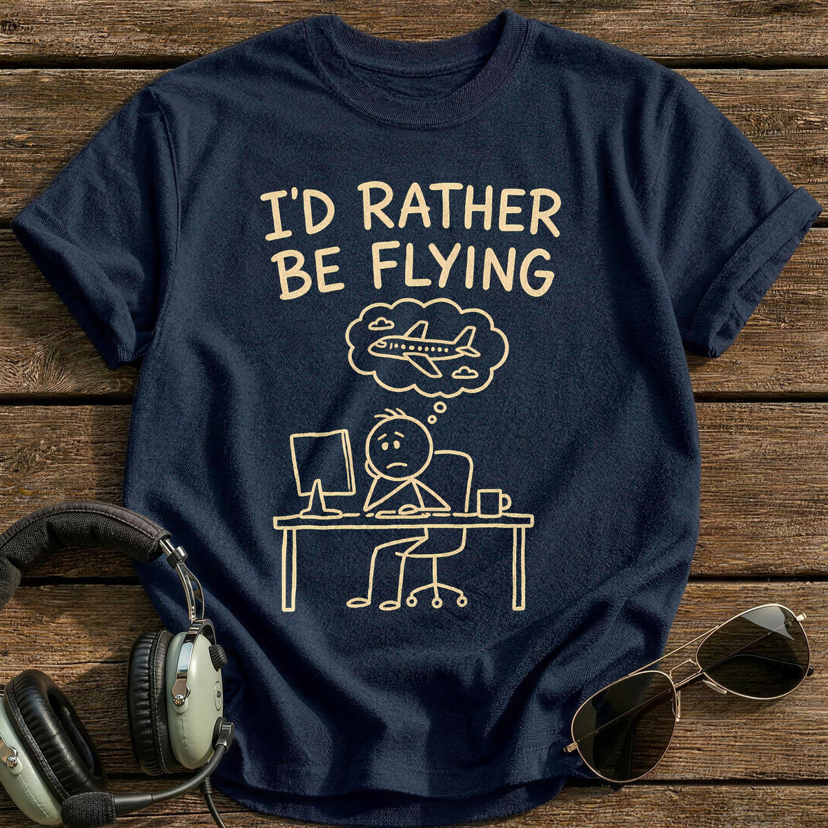 Rather Be Flying 86 T-Shirt - Navy