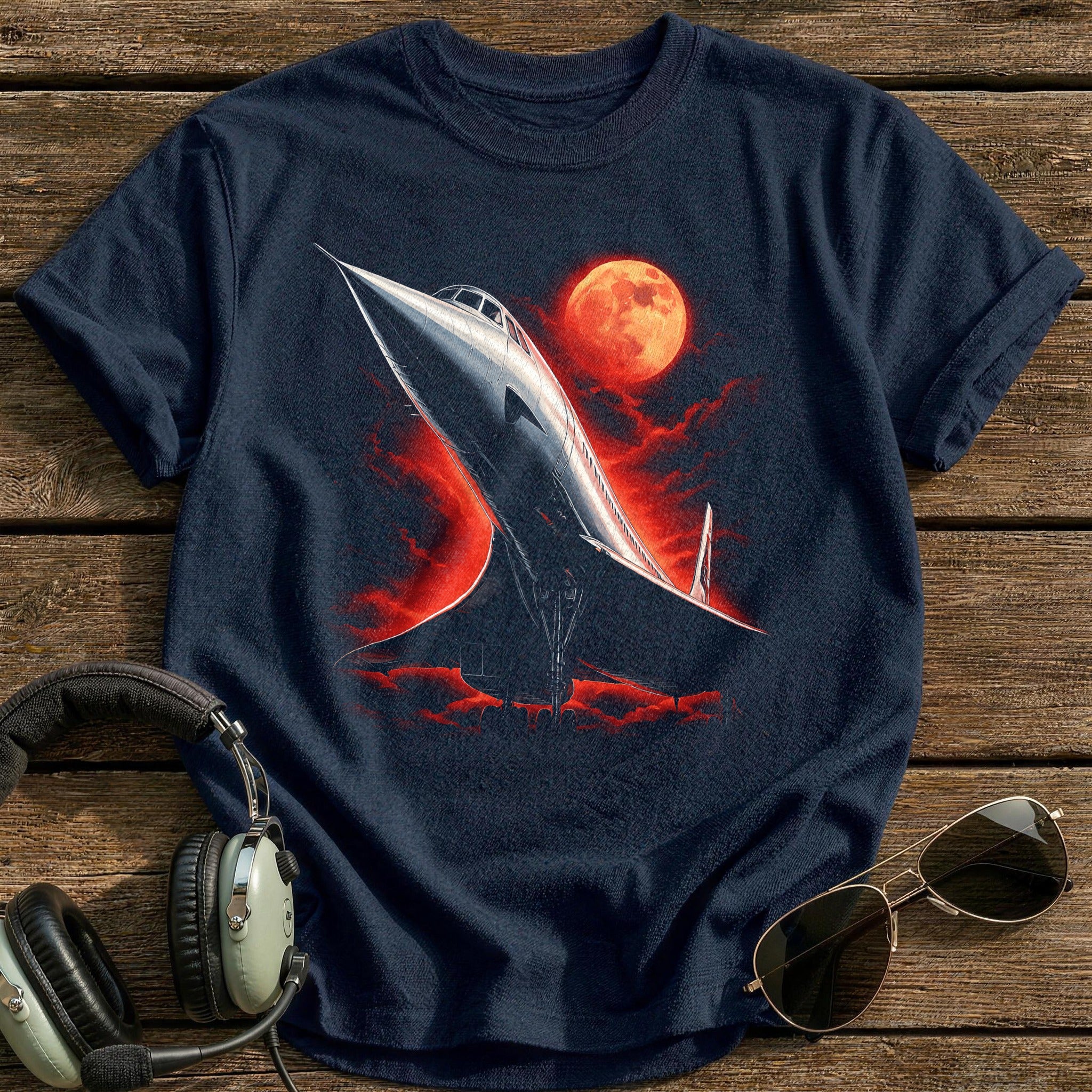 Red Moon Supersonic T-Shirt - Navy