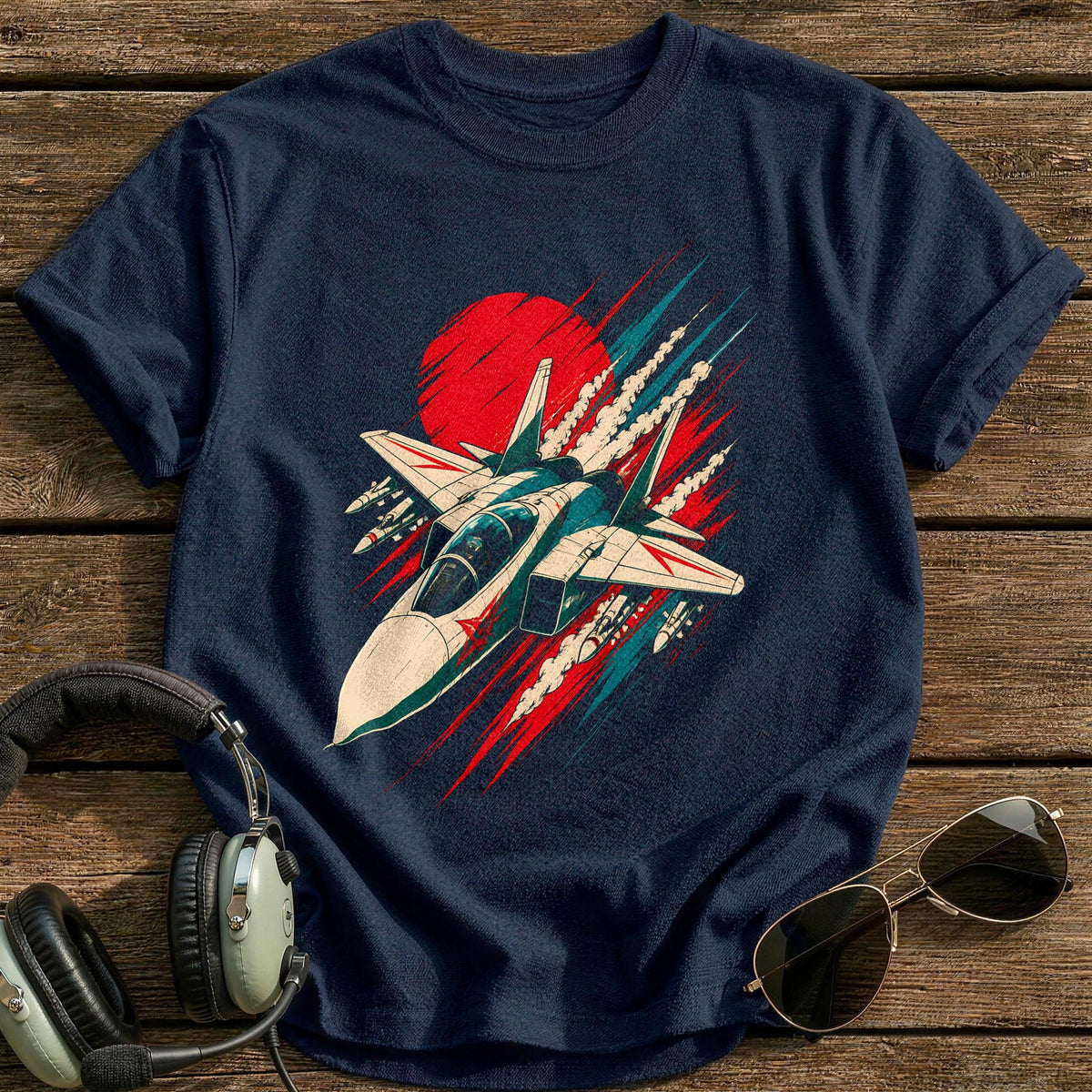 Red Sun Sortie Kids T-Shirt - Navy