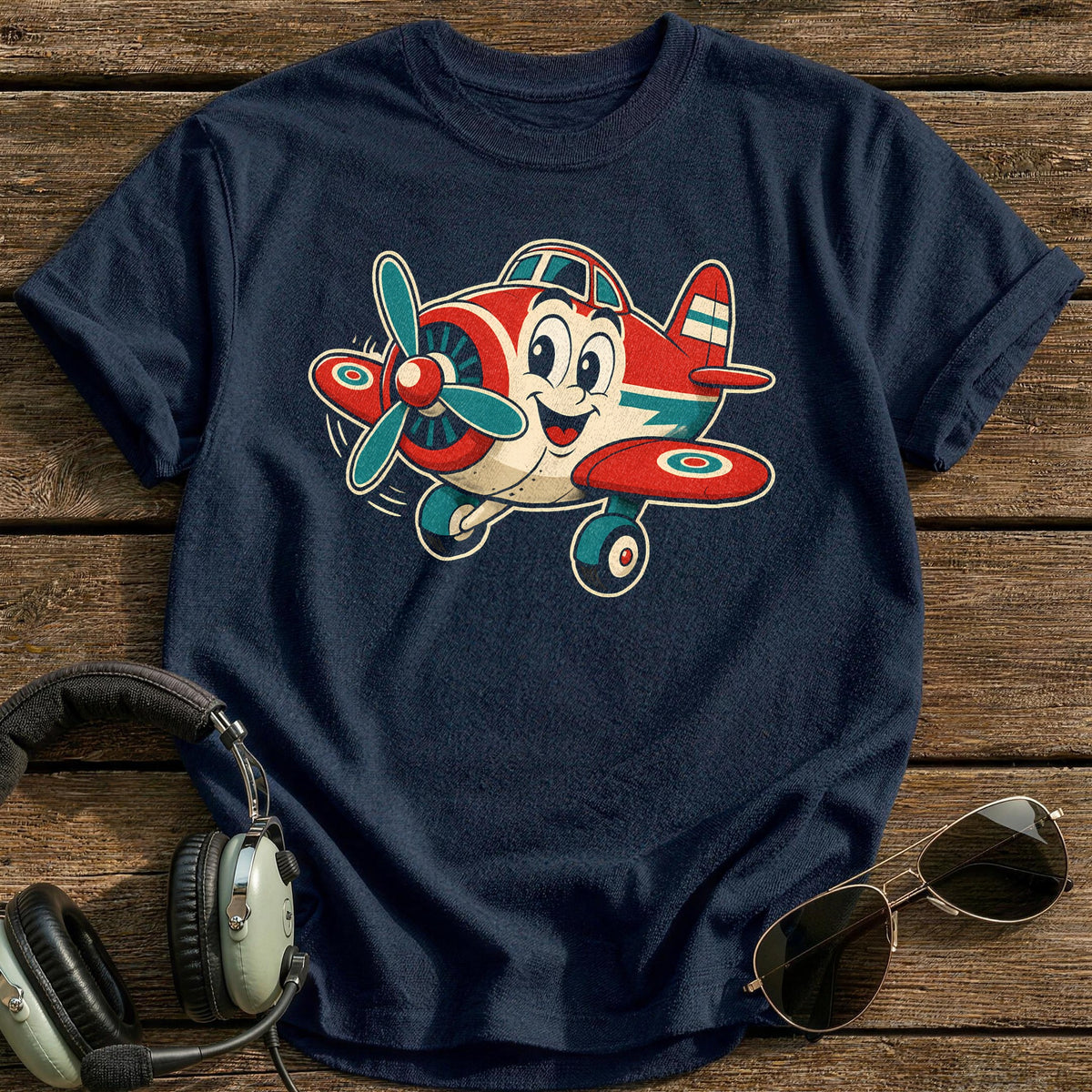 Retro Radial Joy T-Shirt - Navy
