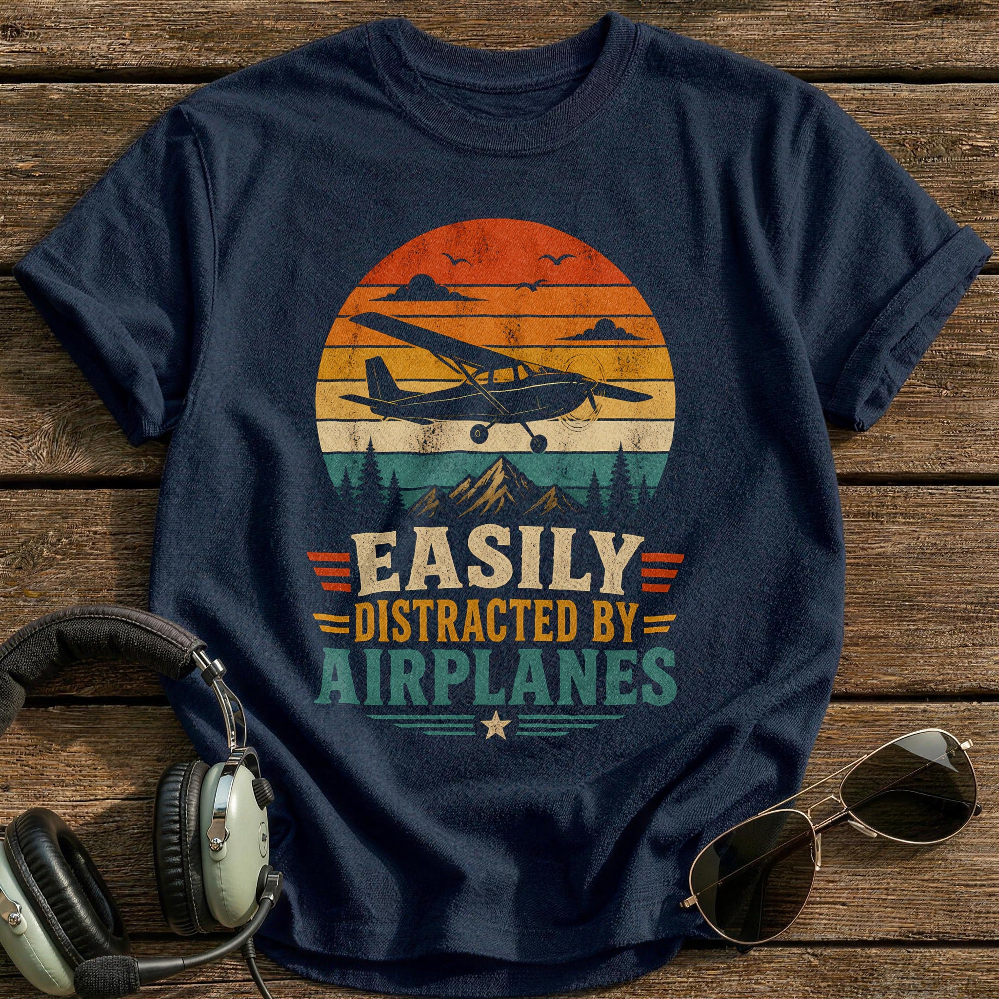 Retro Sunset Silhouette 86 - Navy
