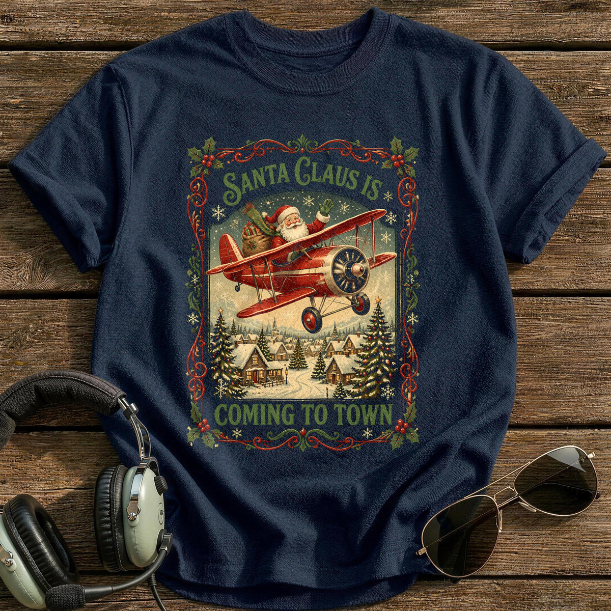 Santa Claus Is Coming To Town 53 T-Shirt - Navy