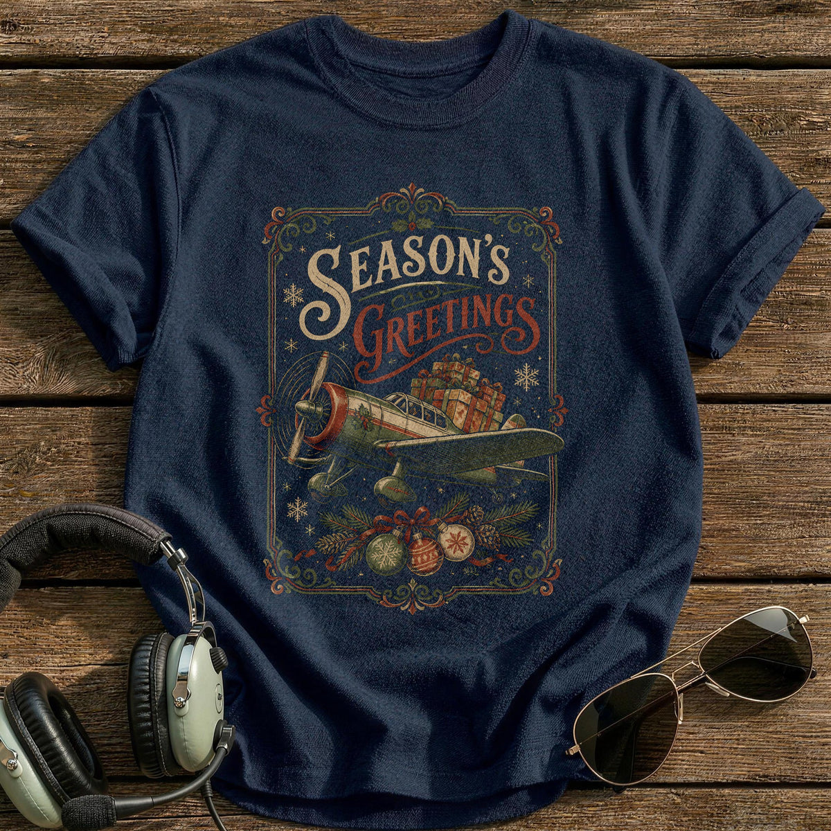 Season's Greetings 44 T-Shirt - Navy