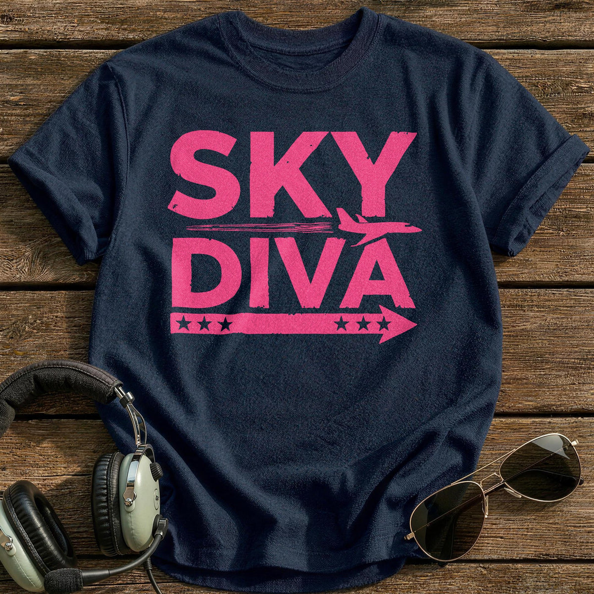 Sky Diva T-Shirt - Navy