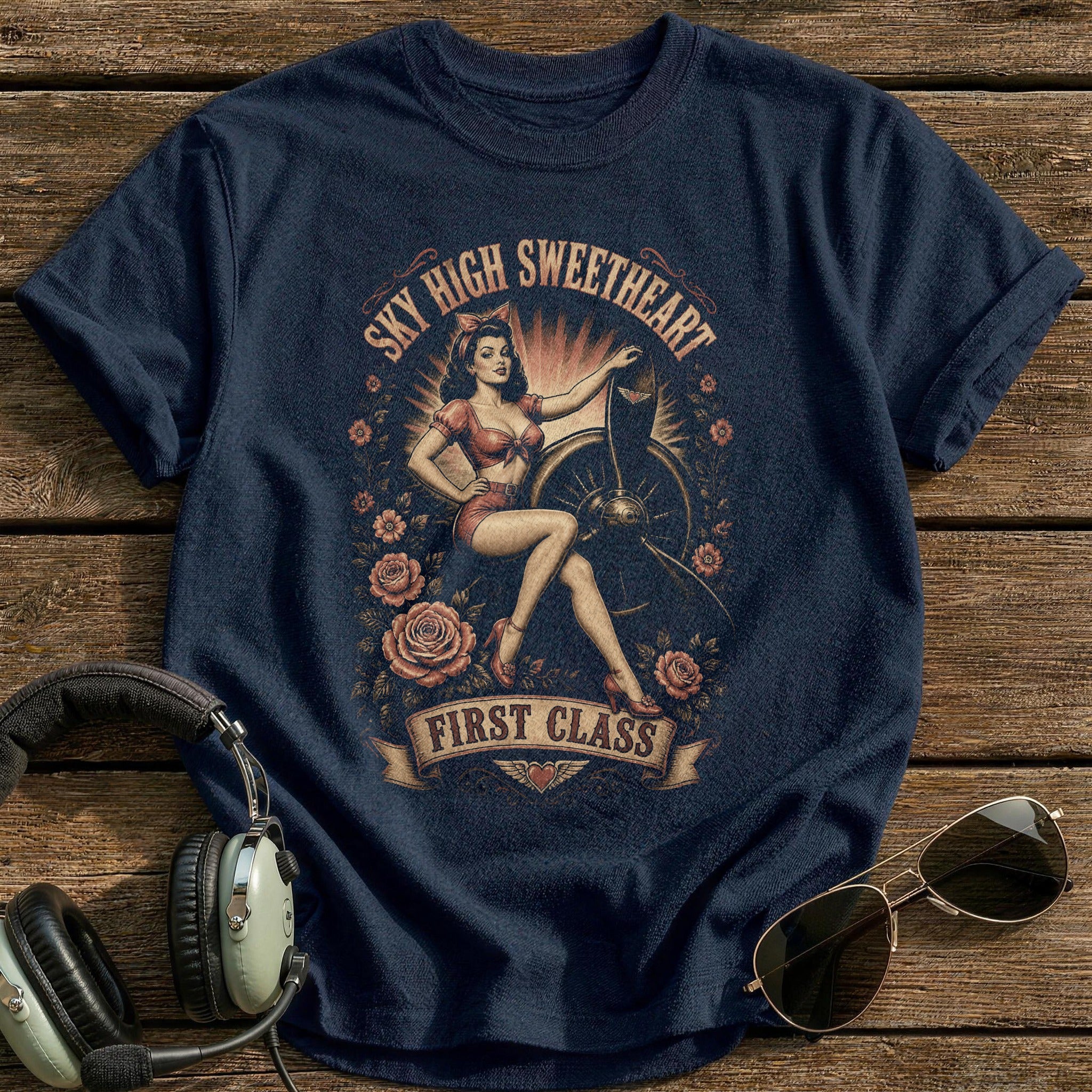 Sky High Sweetheart T-Shirt - Navy