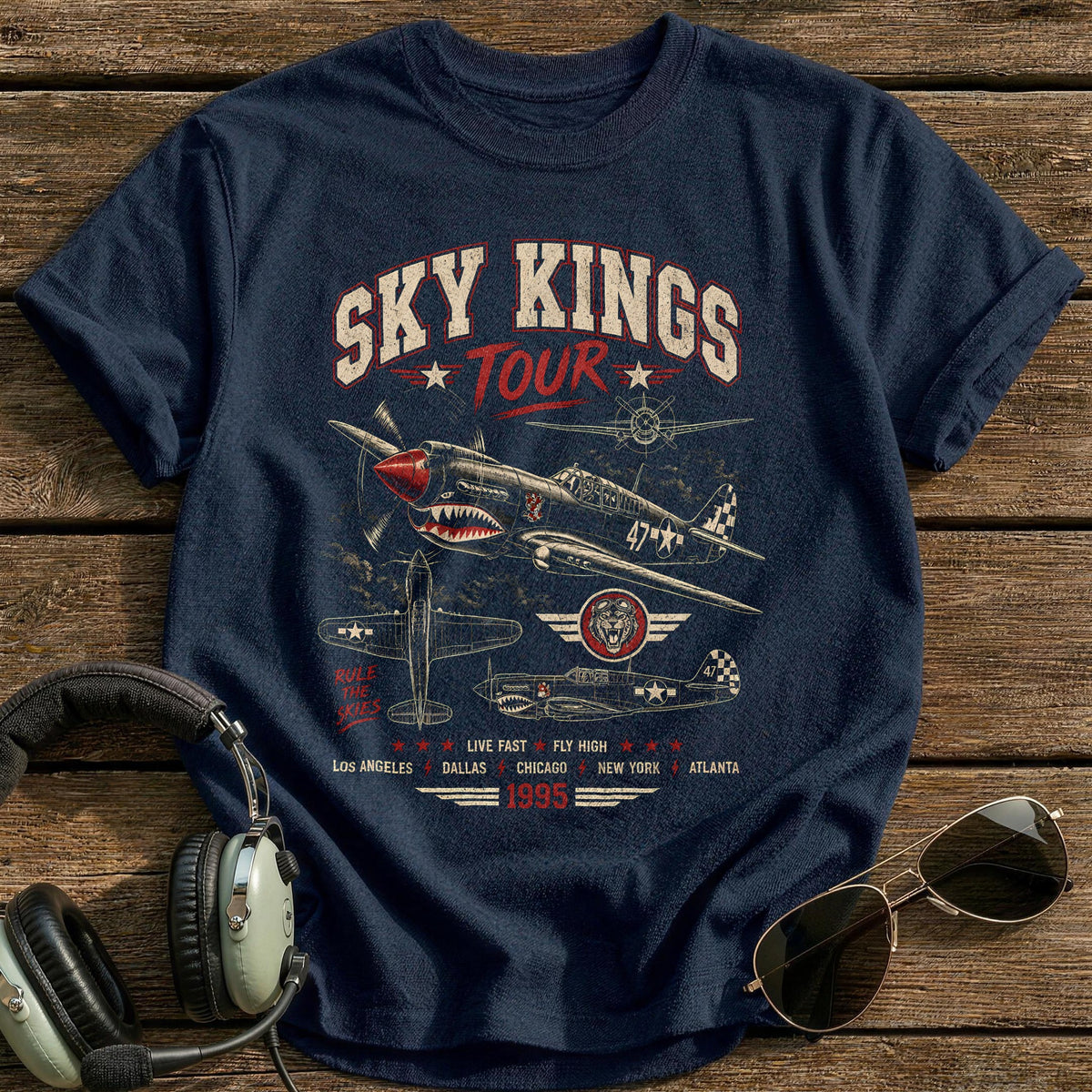 Sky Kings Tour Bootleg 23 T-Shirt - Navy