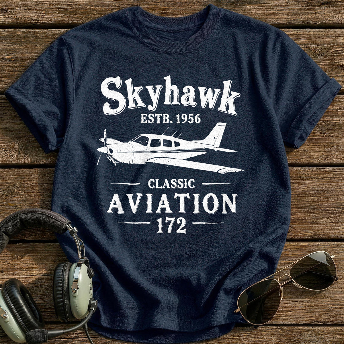 Skyhawk 172 Classic Aviation 3 T-Shirt - Navy