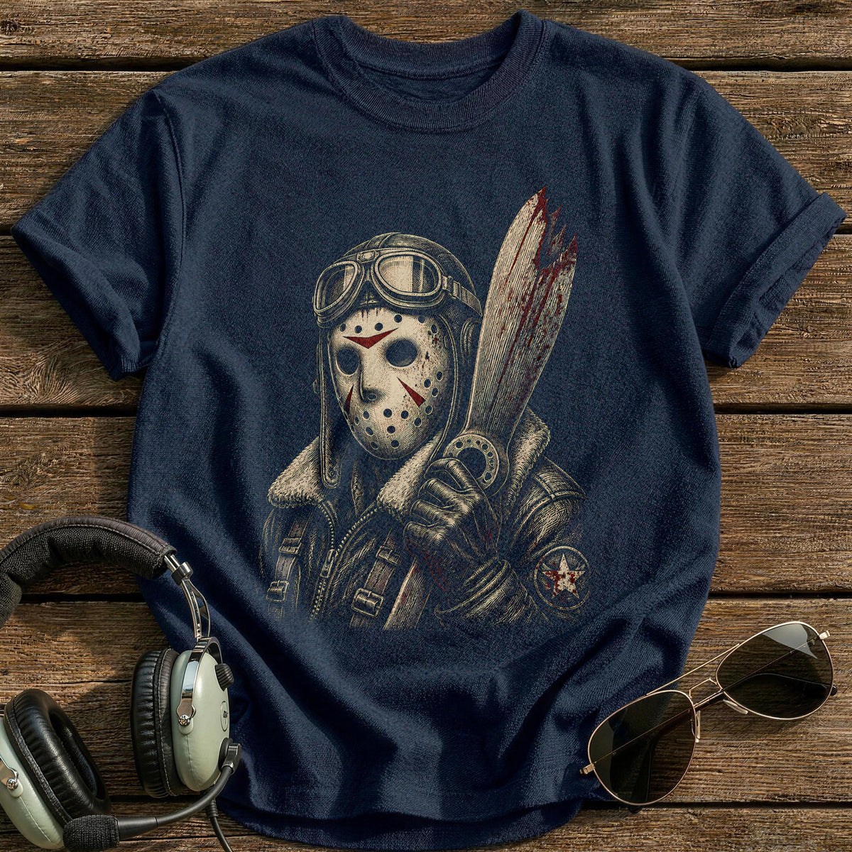 Slasher Etched 21 T-Shirt - Navy