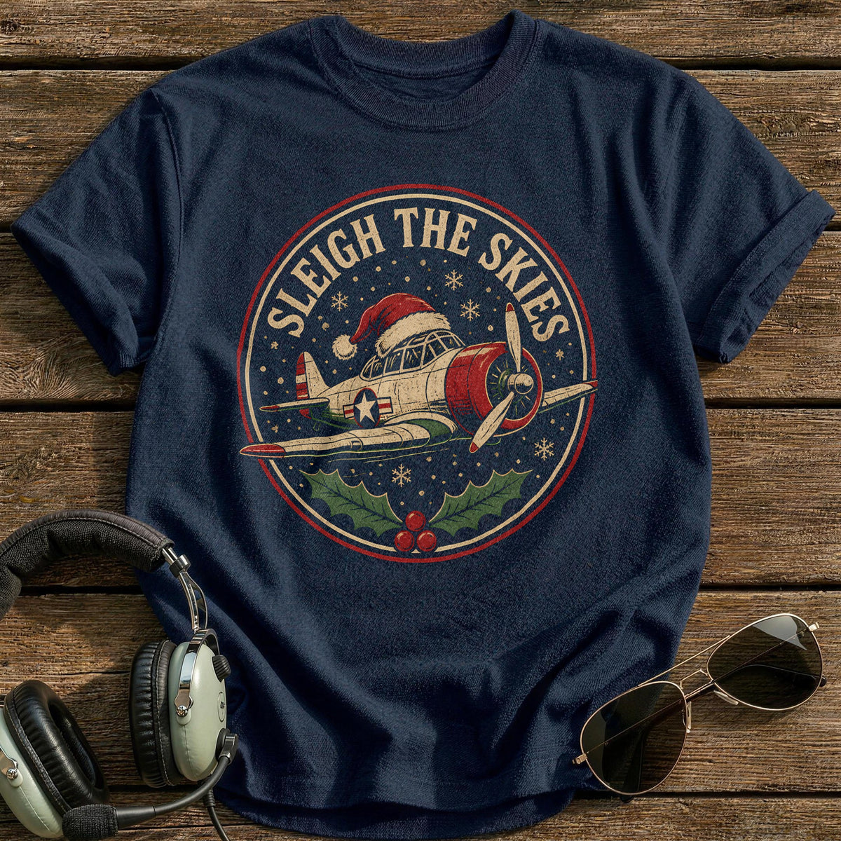 Sleigh The Skies 18 T-Shirt - Navy