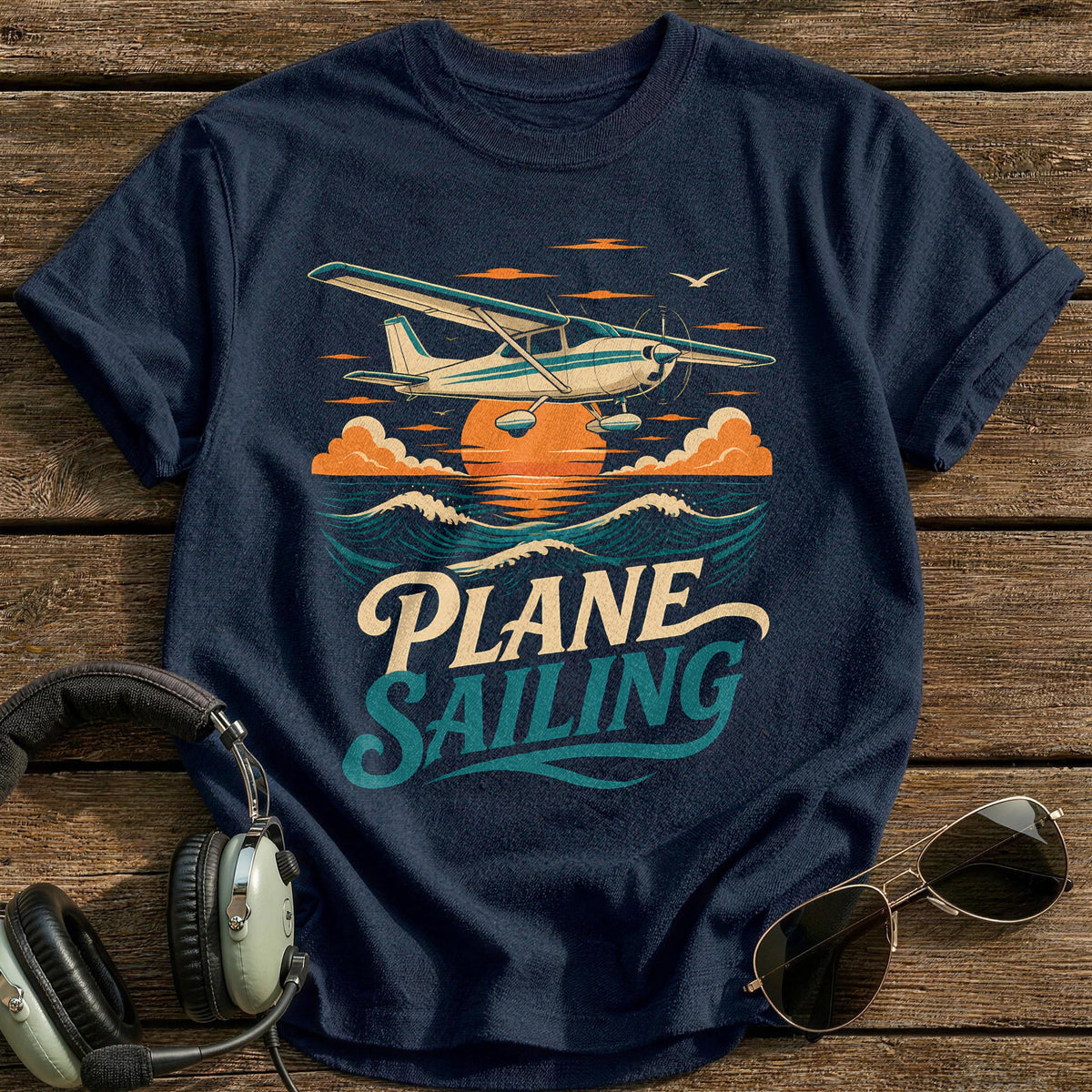 Smooth Water Landing T-Shirt - Navy