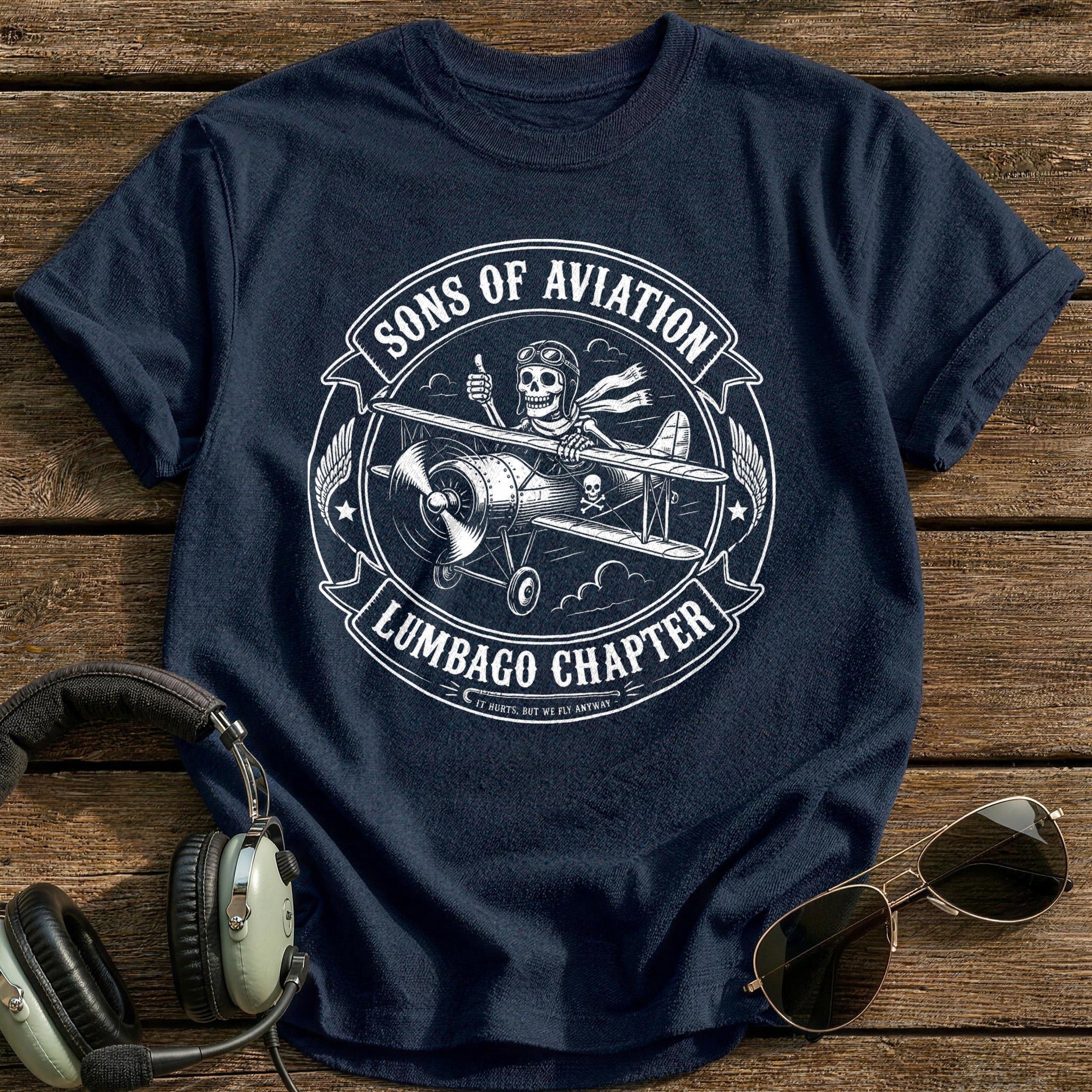 Sons Of Aviation Lumbago Chapter T-Shirt - Navy