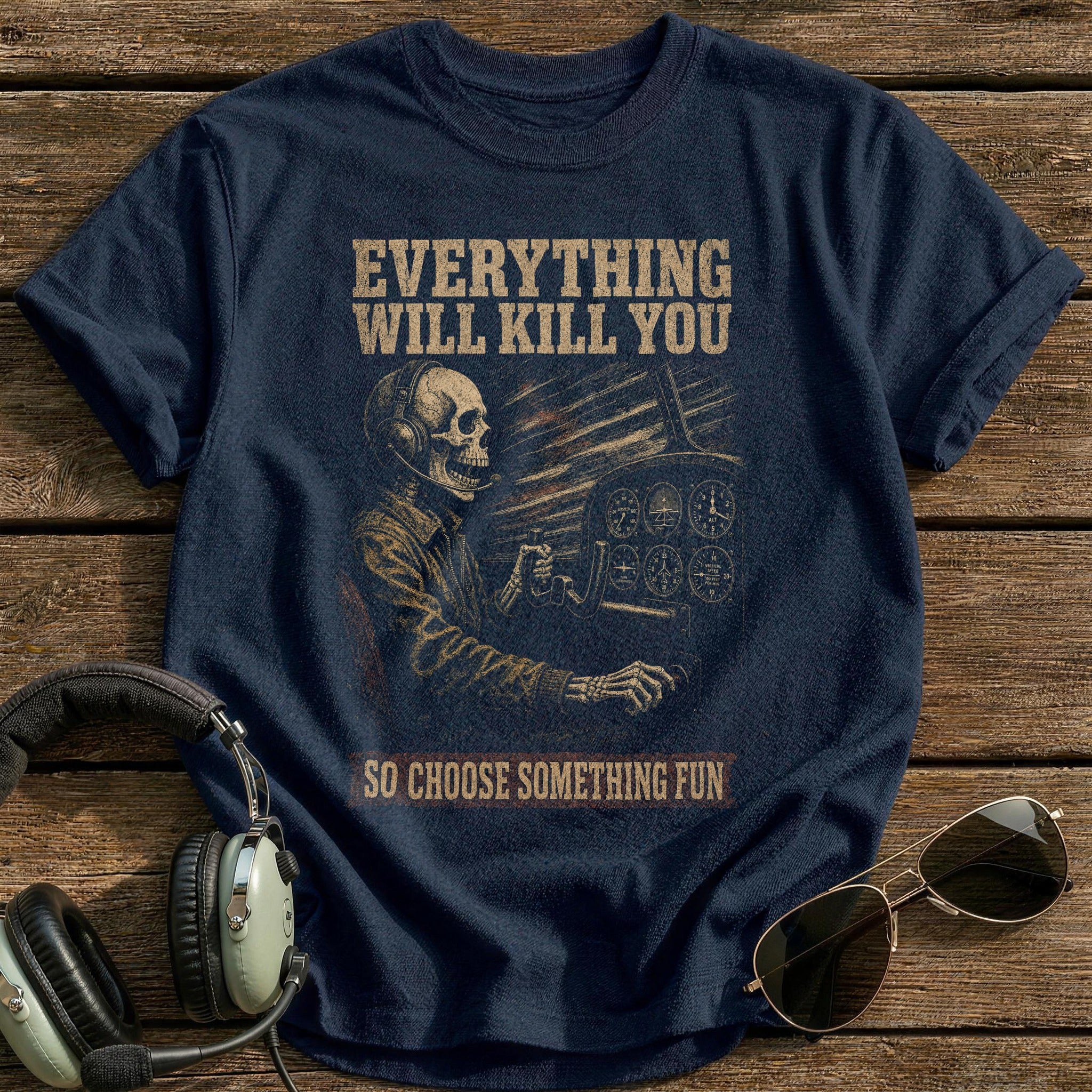 Stick & Throttle T-Shirt - Navy