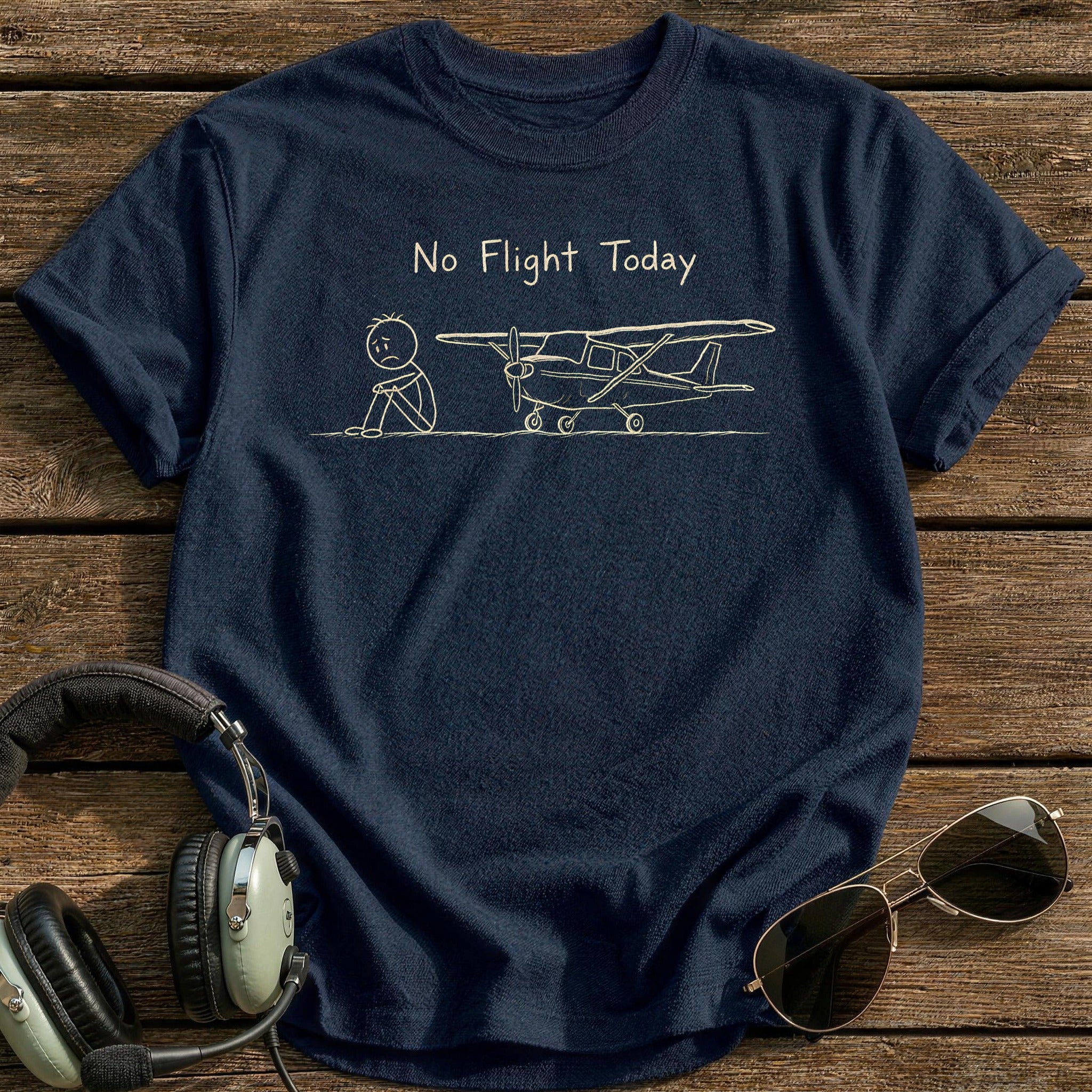 Stickman Cessna No Flight Today 38 - Navy