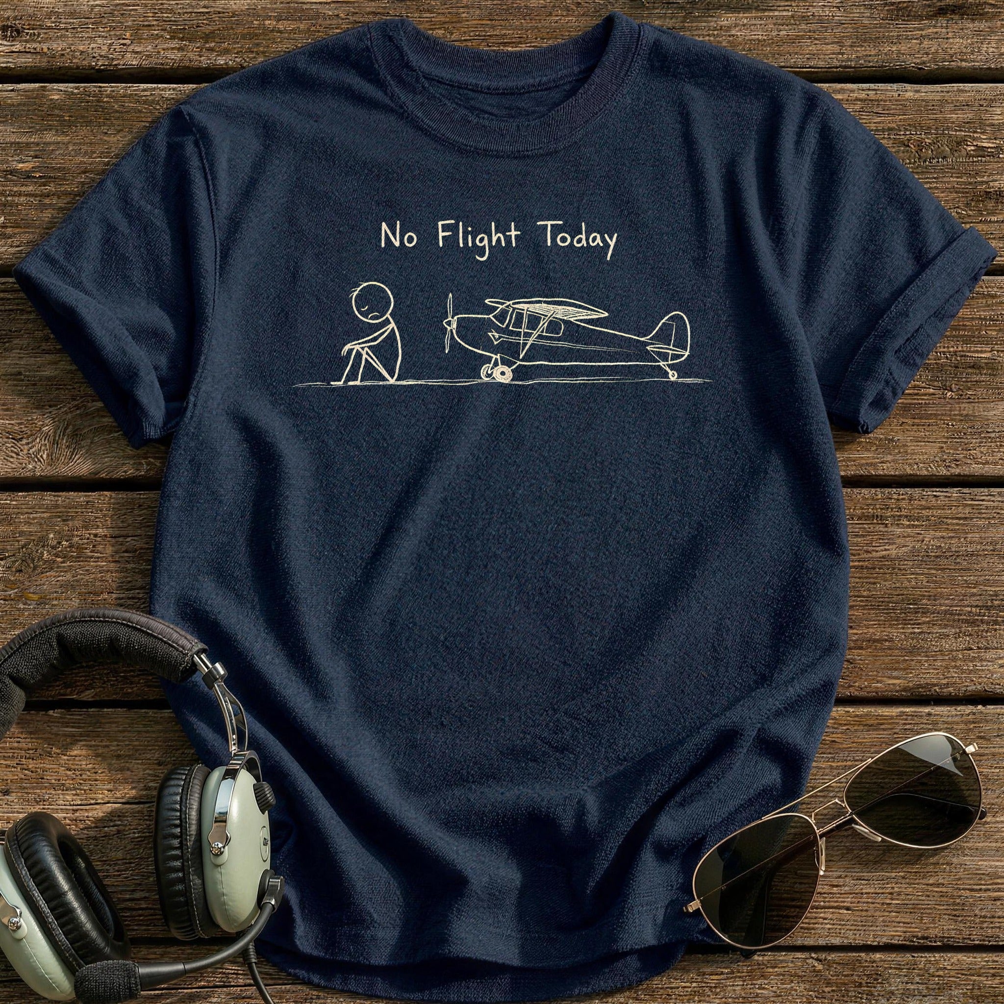 Stickman Piper Cub No Flight Today 80 - Navy