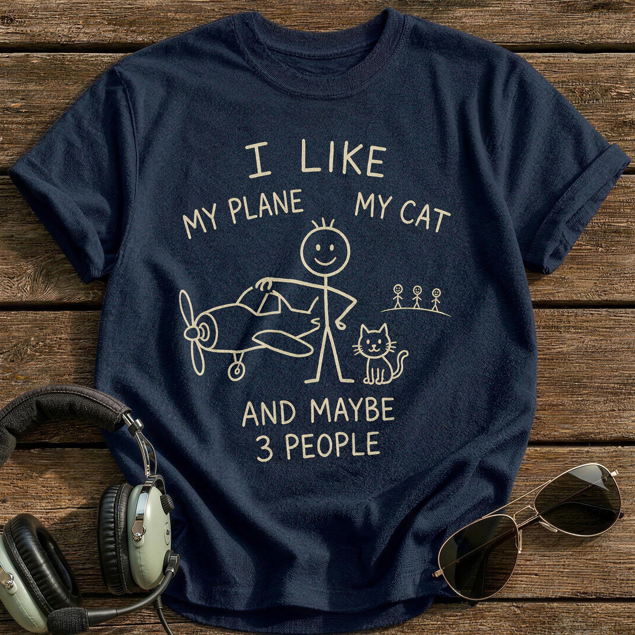 Stickman Plane Cat 98 - Navy