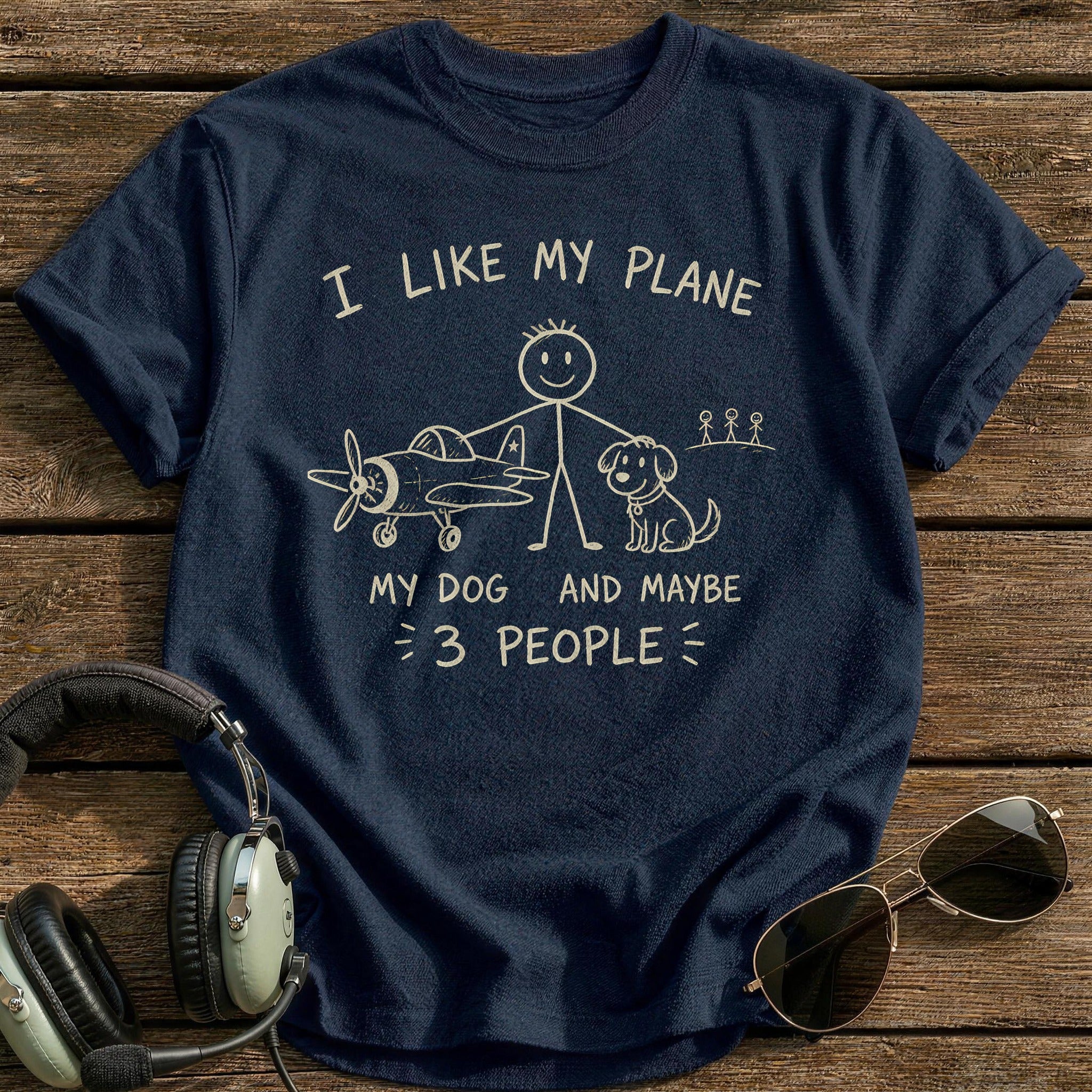Stickman Plane Dog 71 - Navy