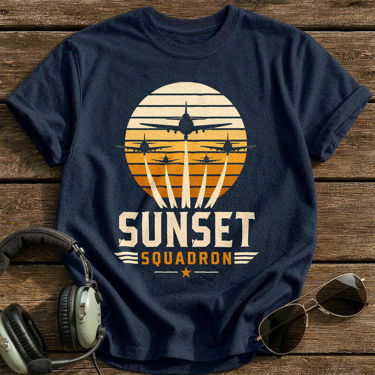 Sunset Squadron 69 T-Shirt - Navy