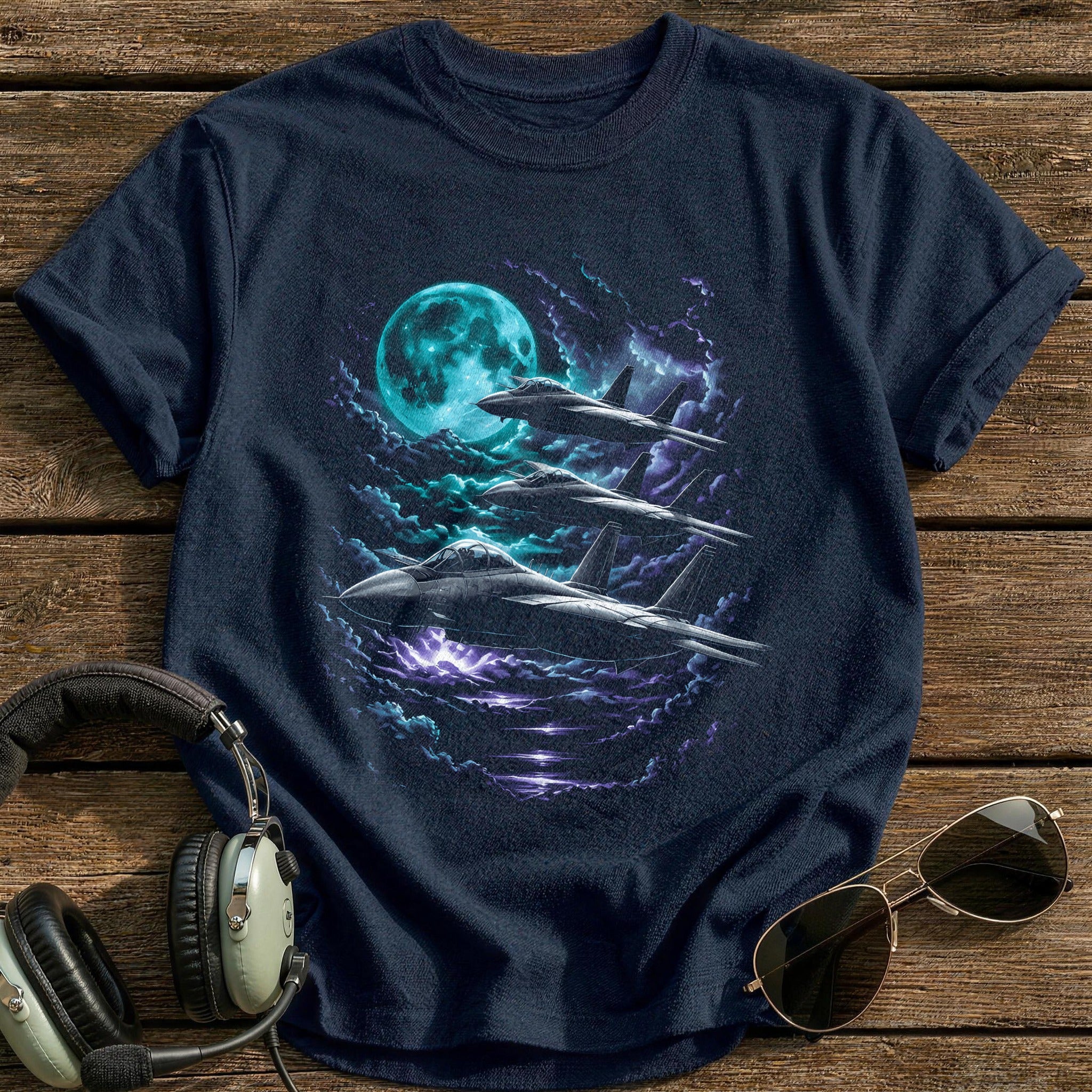 Teal Moon Formation T-Shirt - Navy