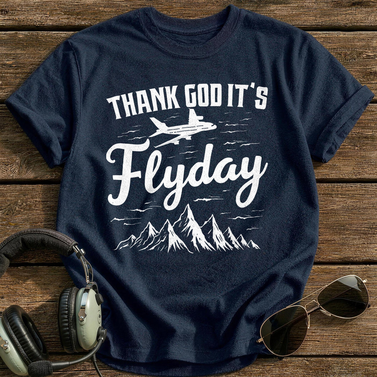 Thank God It's Flyday T-Shirt - Navy