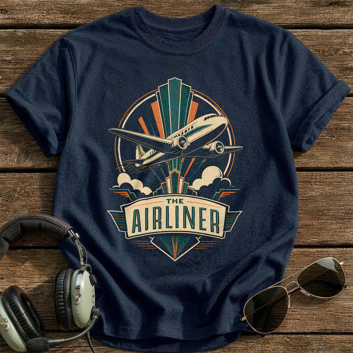 The Airliner Deco 47 T-Shirt - Navy
