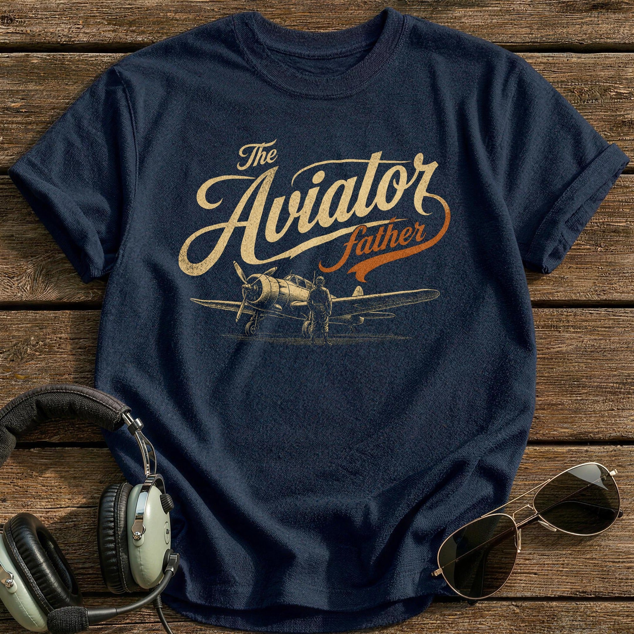 The Aviator-father T-Shirt - Navy