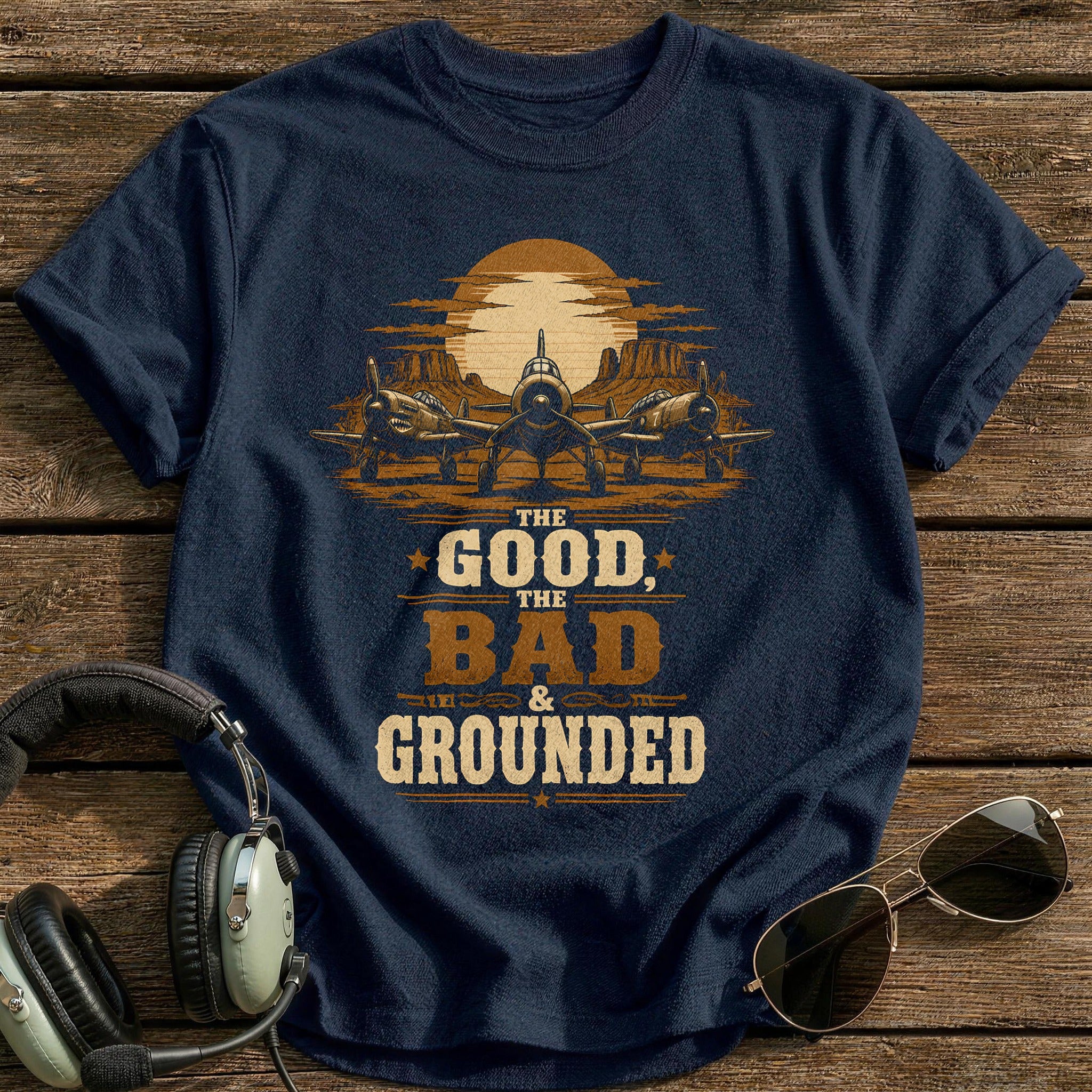 The Good, The Bad & Grounded T-Shirt - Navy