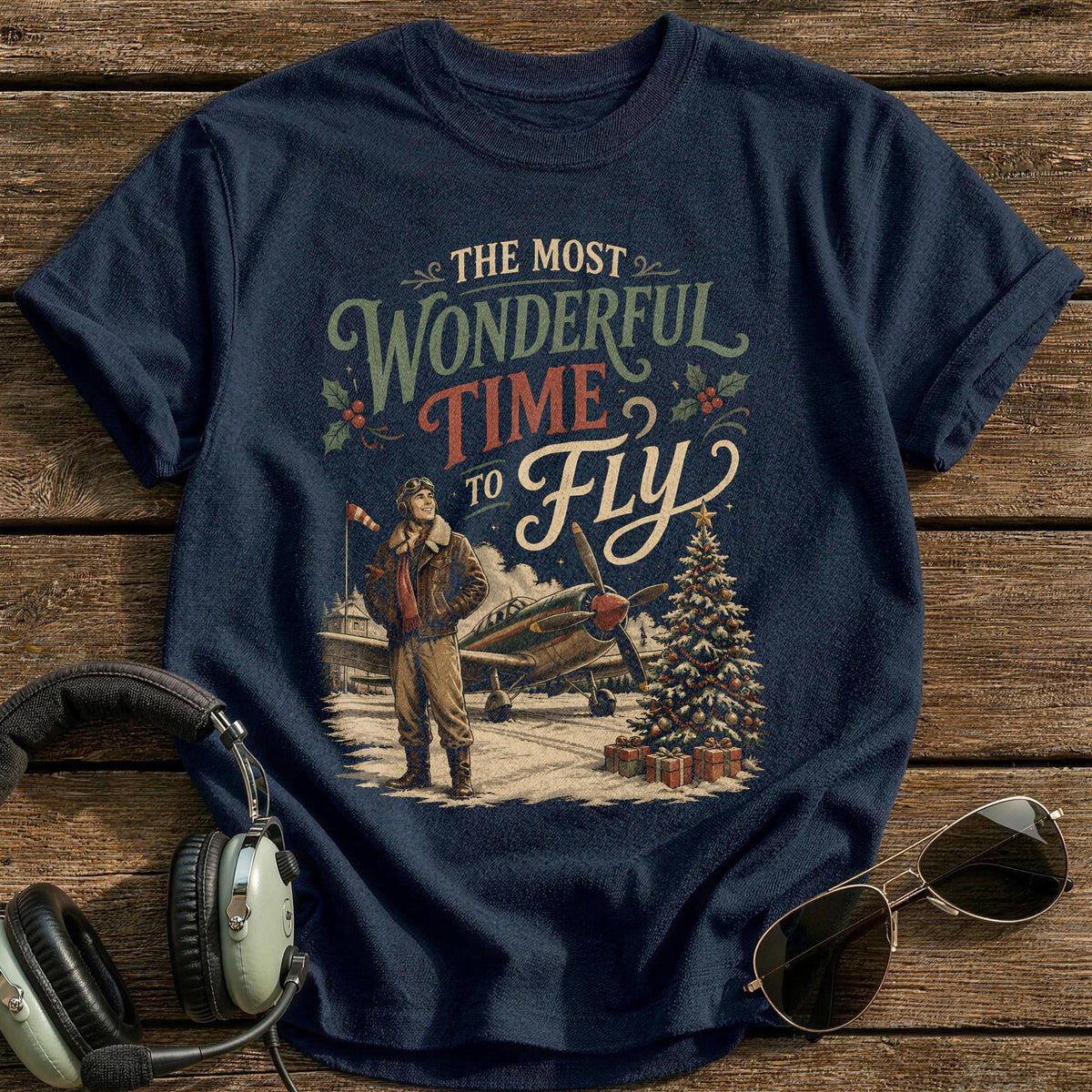 The Most Wonderful Time To Fly 68 T-Shirt - Navy
