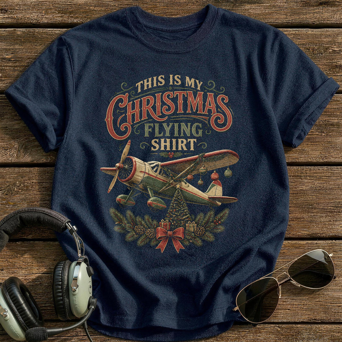 This Is My Christmas Flying Shirt 92 T-Shirt - Navy