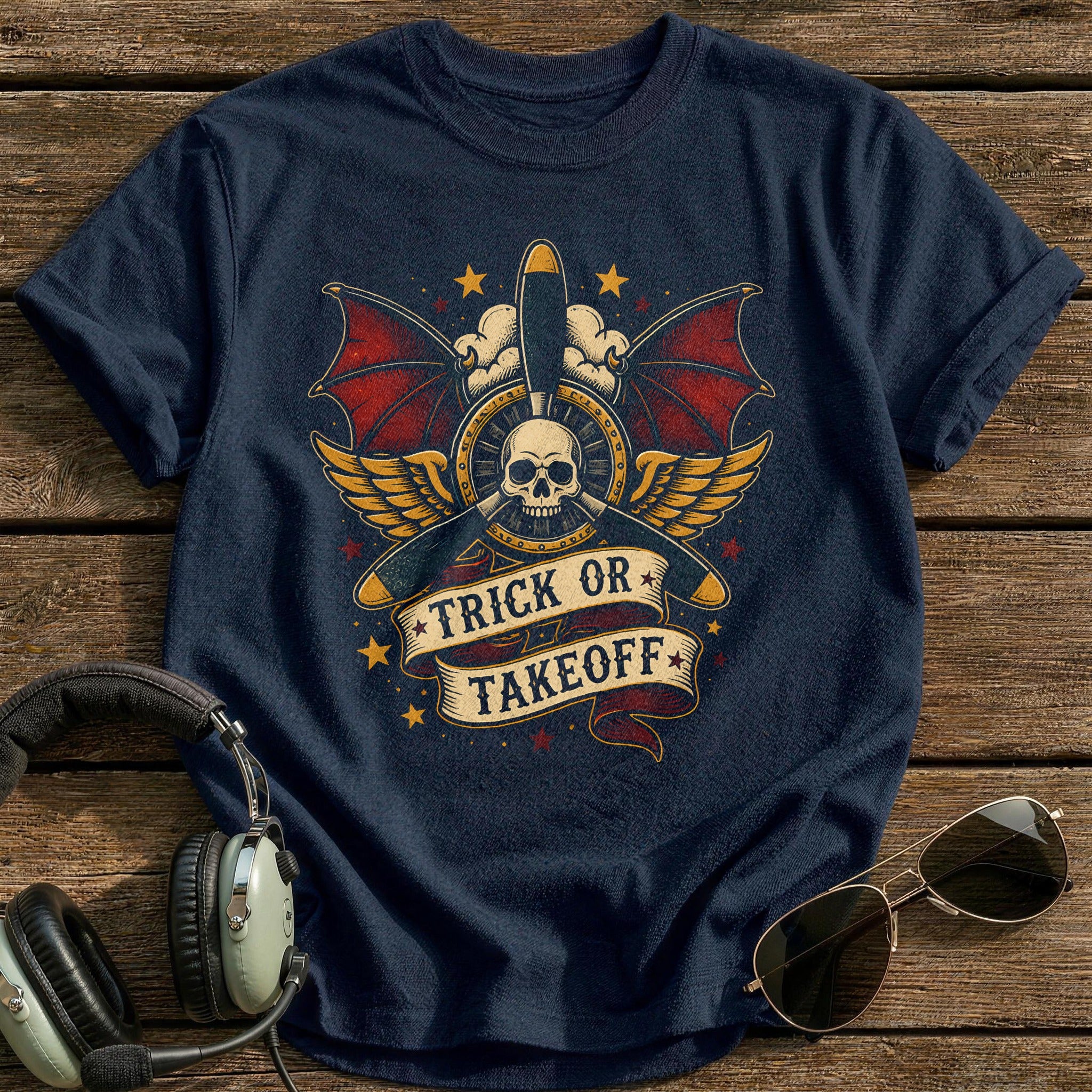 Trick Or Takeoff 17 T-Shirt - Navy