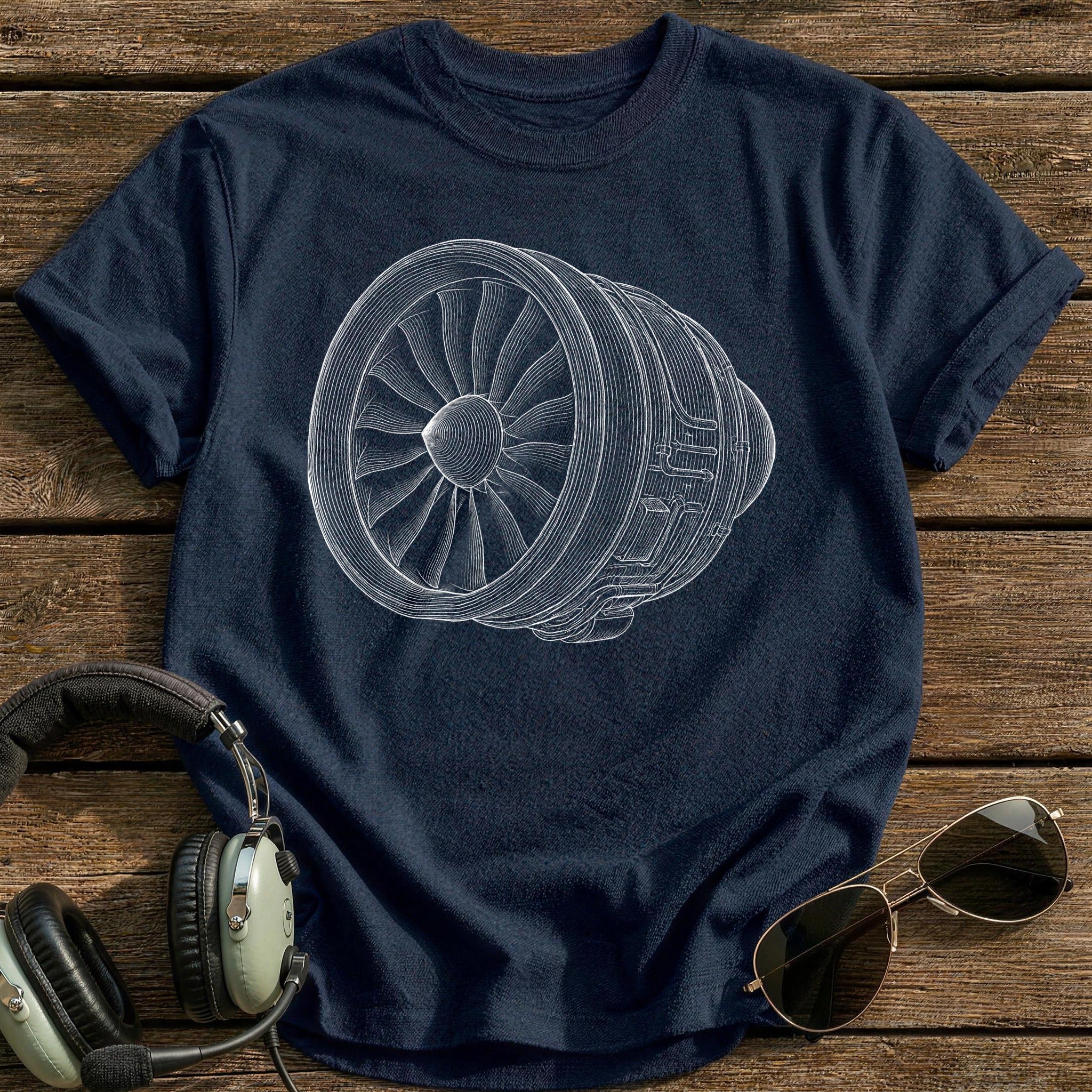 Turbofan Engine 49 T-Shirt - Navy