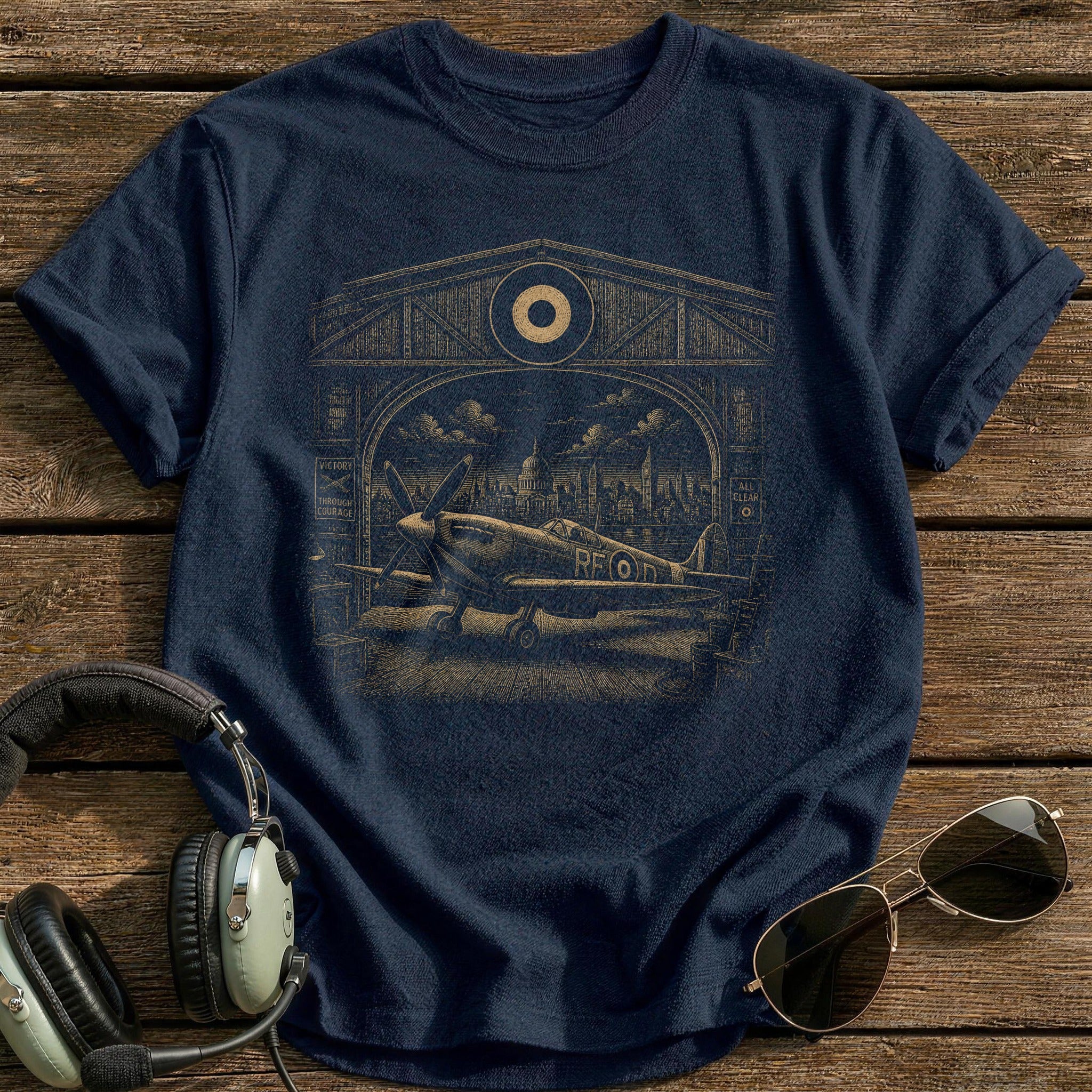 Underground Hangar Plane T-Shirt - Navy