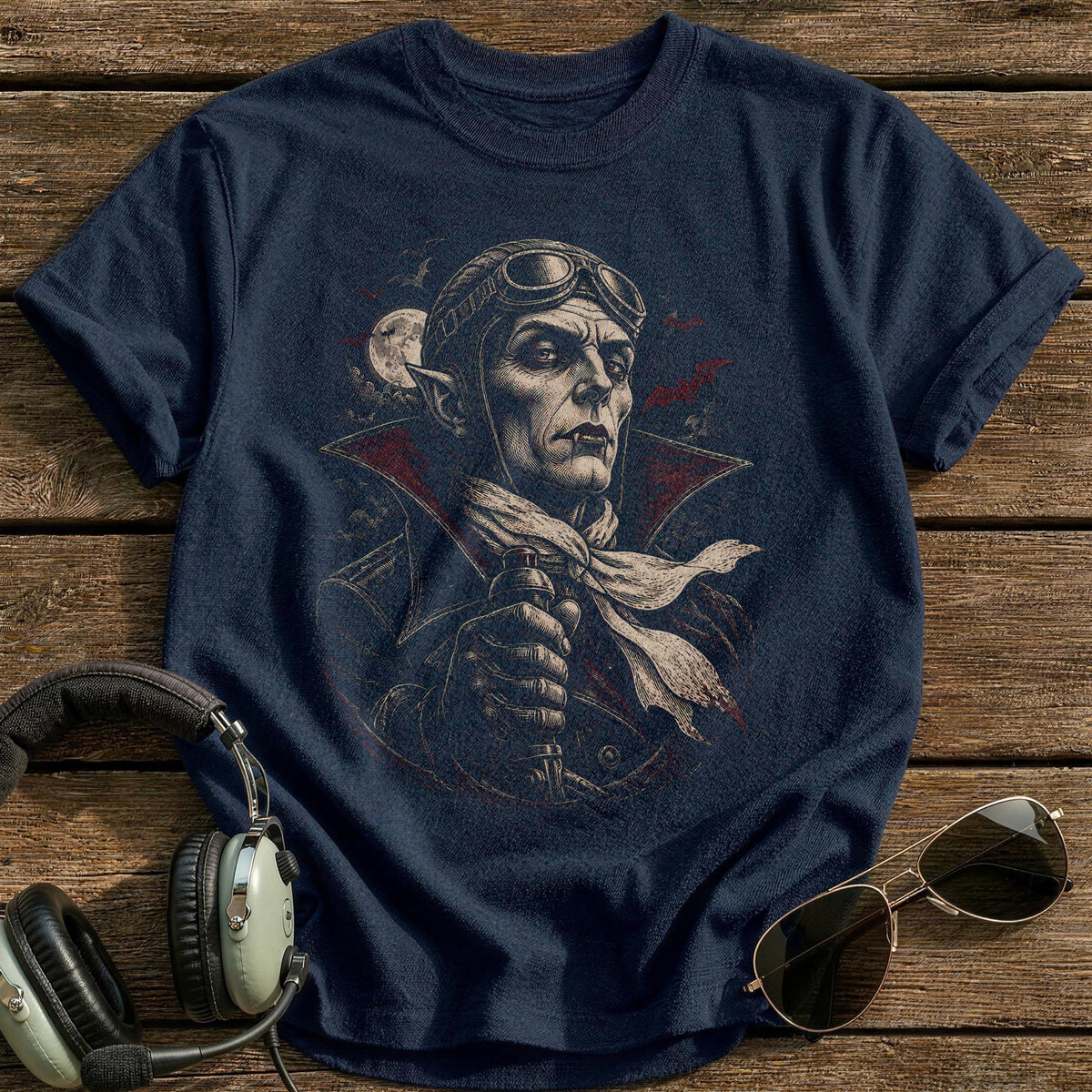 Vampire Etched 98 T-Shirt - Navy