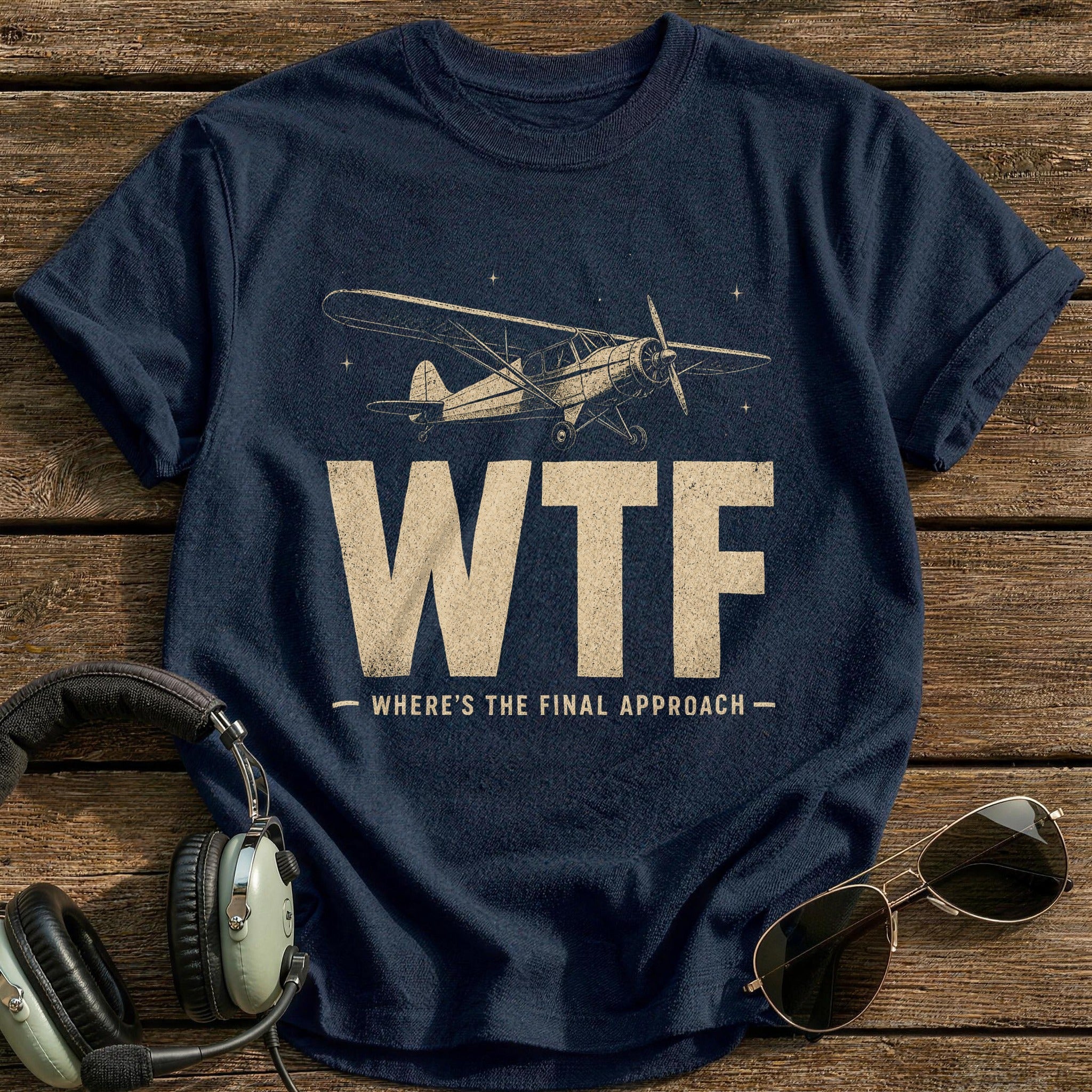 WTF Where's The Final Approach T-Shirt - Navy