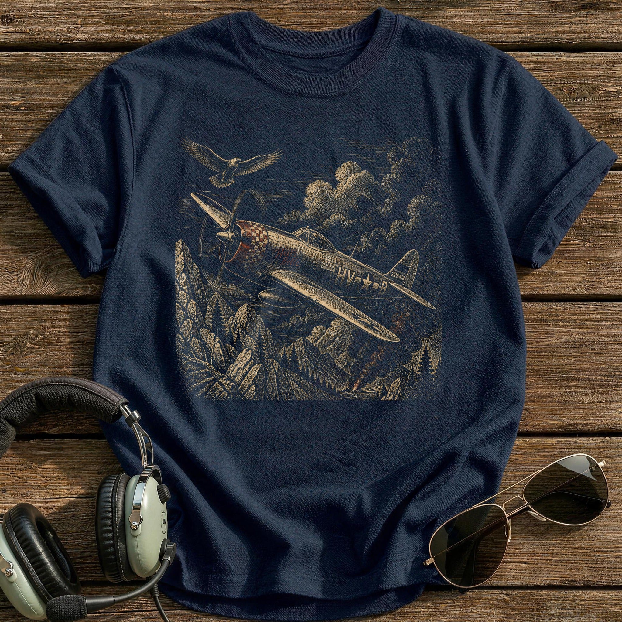 Warbird In The Highlands T-Shirt - Navy