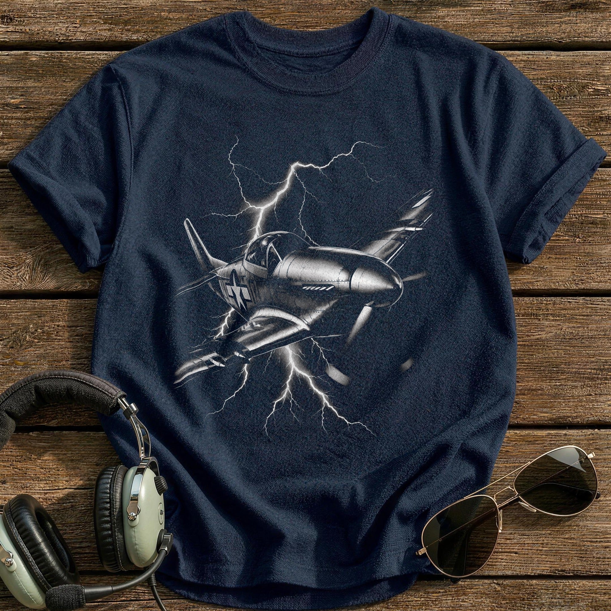 Warbird Lightning Storm T-Shirt - Navy