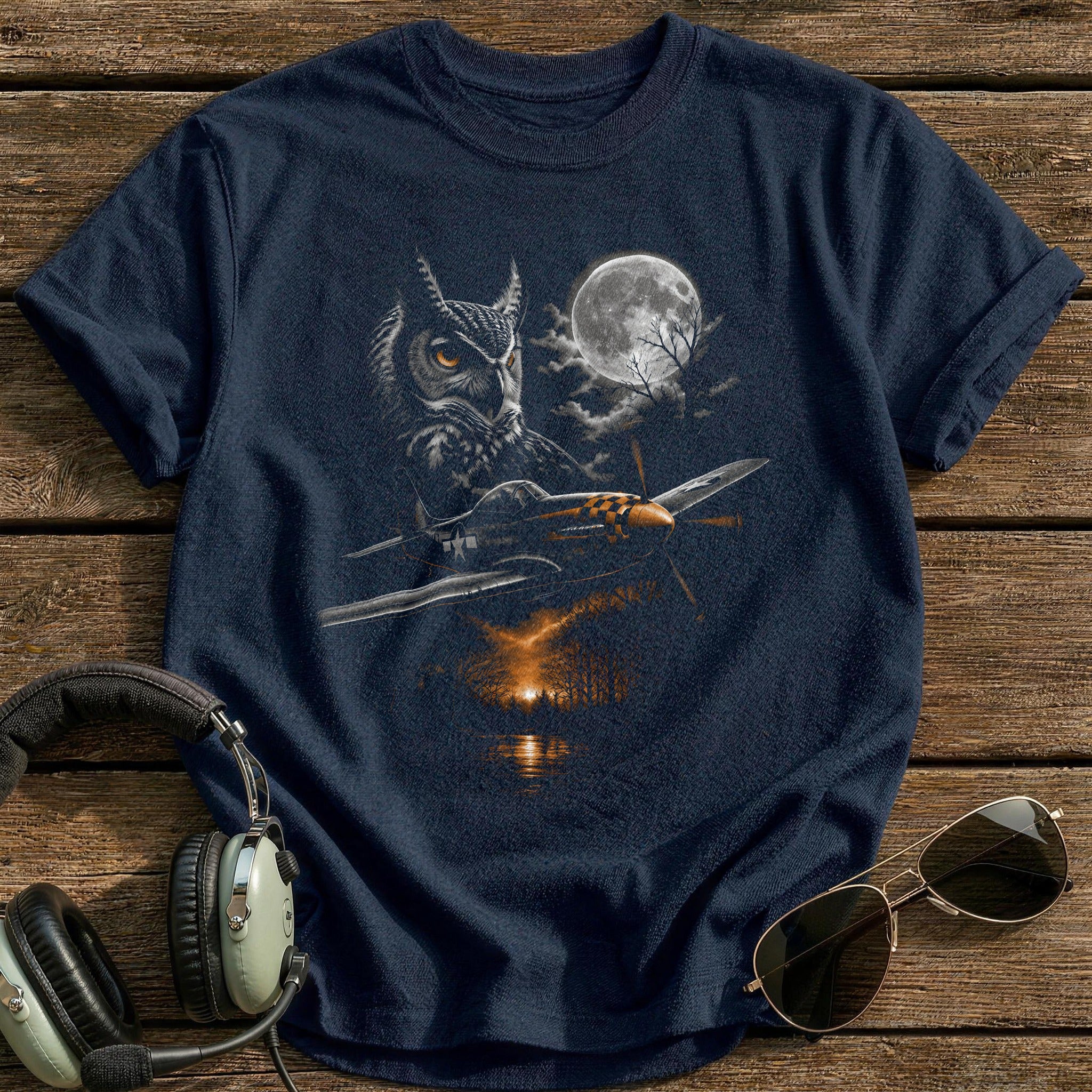 Warbird Owl Autumn Trees 92 - Navy