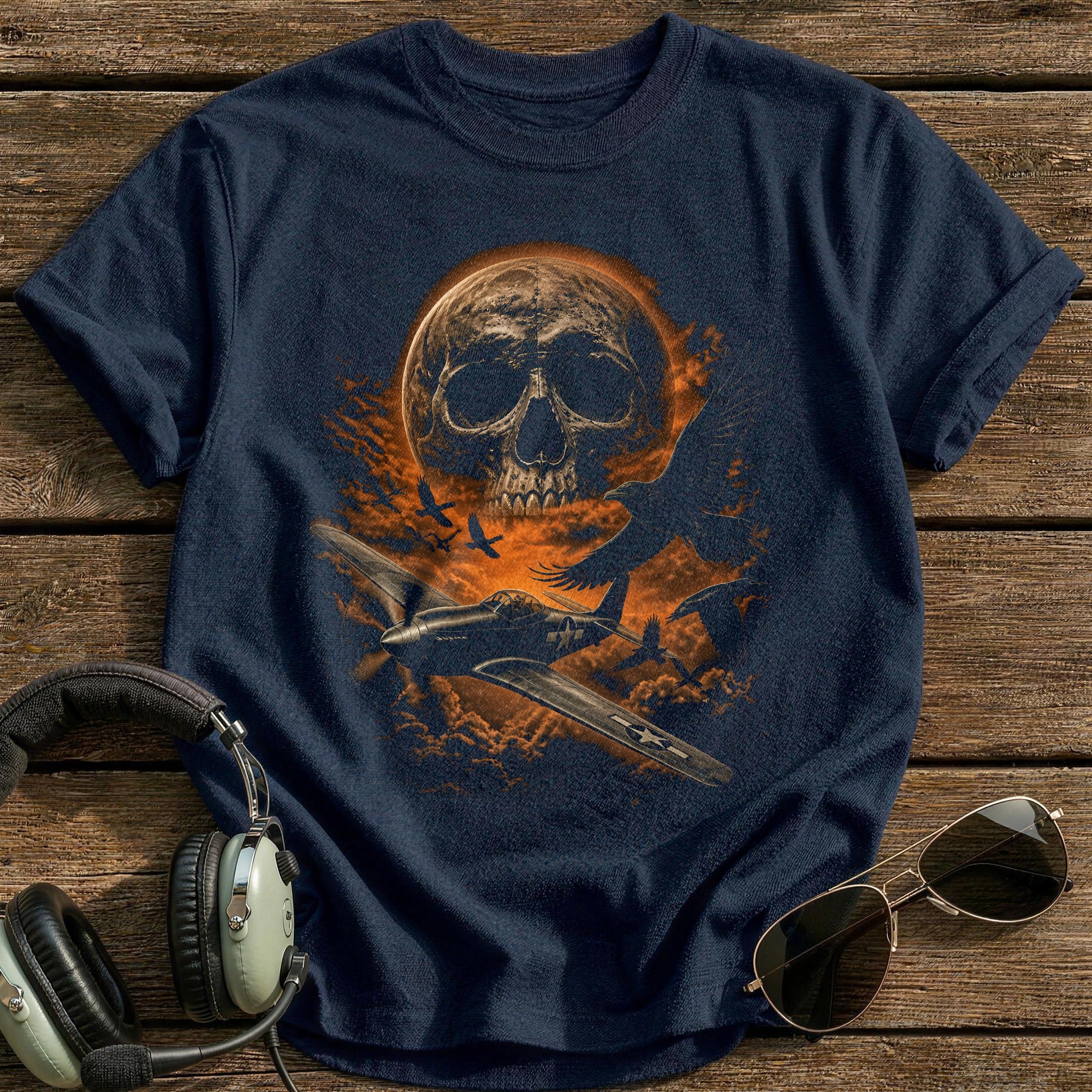 Warbird Skull Moon Crows 72 - Navy