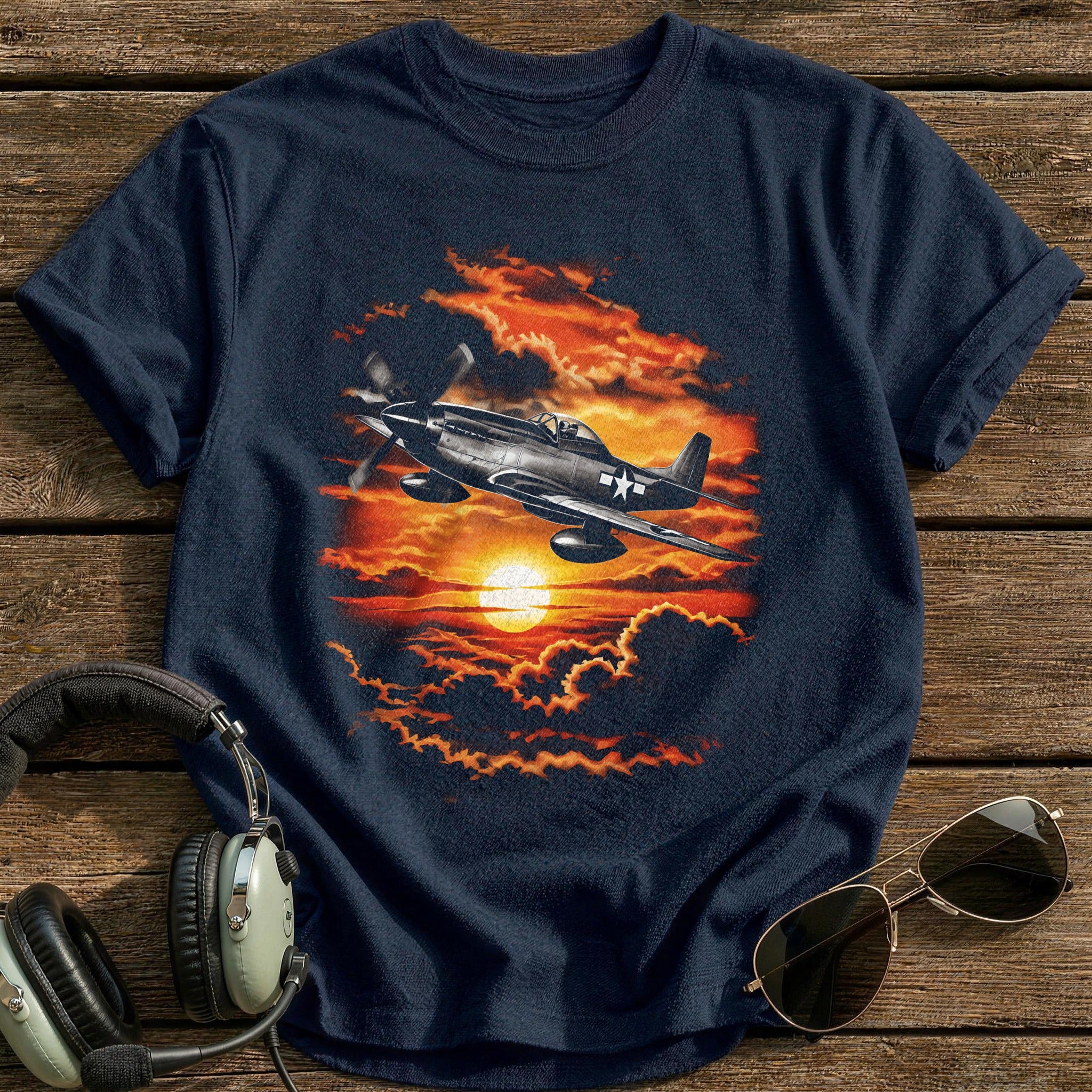 Warbird Sunset T-Shirt - Navy